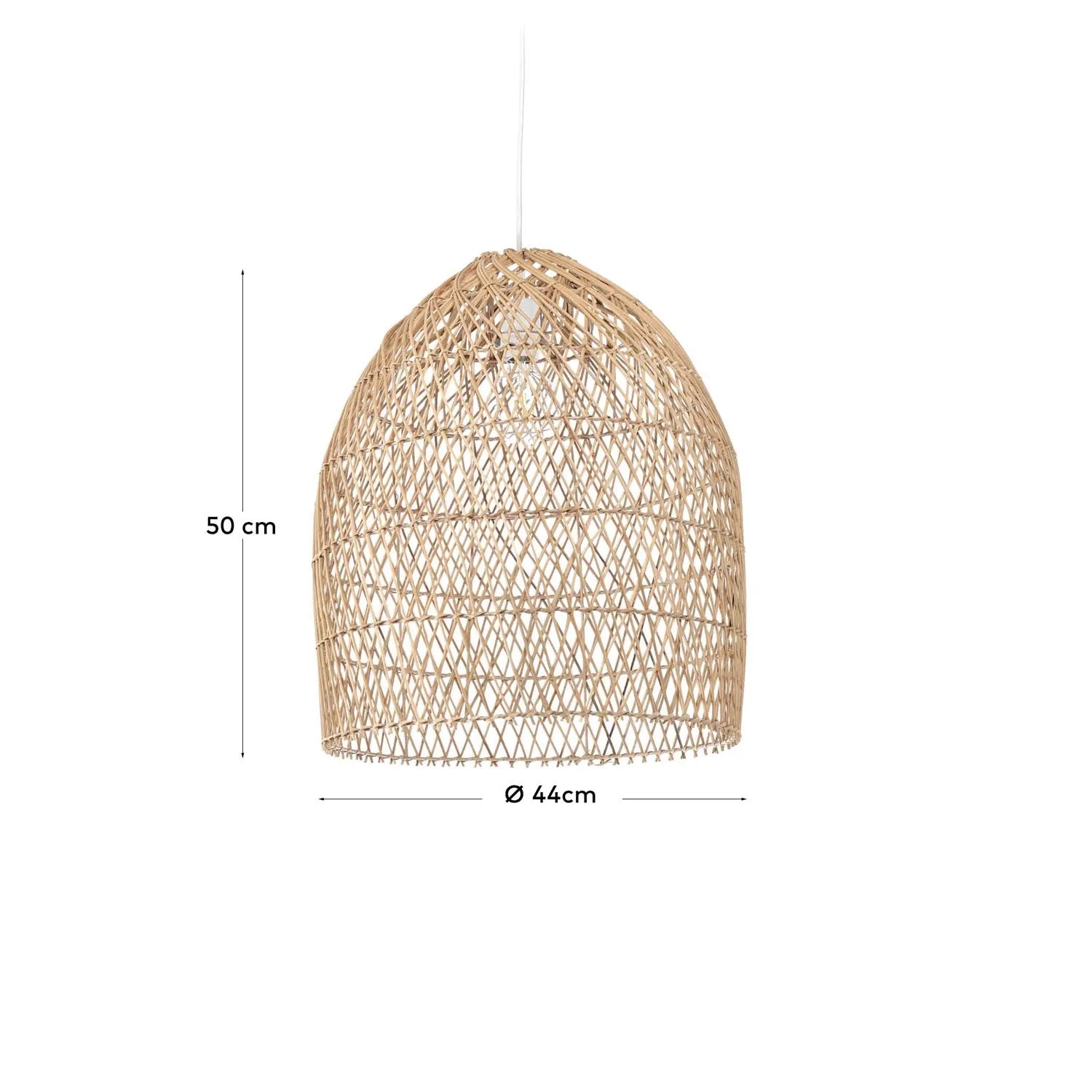 Lampenschirm für die Lampe Domitila Rattan mit natürlichem Finish Ø 44 cm in Natur präsentiert im Onlineshop von KAQTU Design AG. Lampenschirm ist von Kave Home