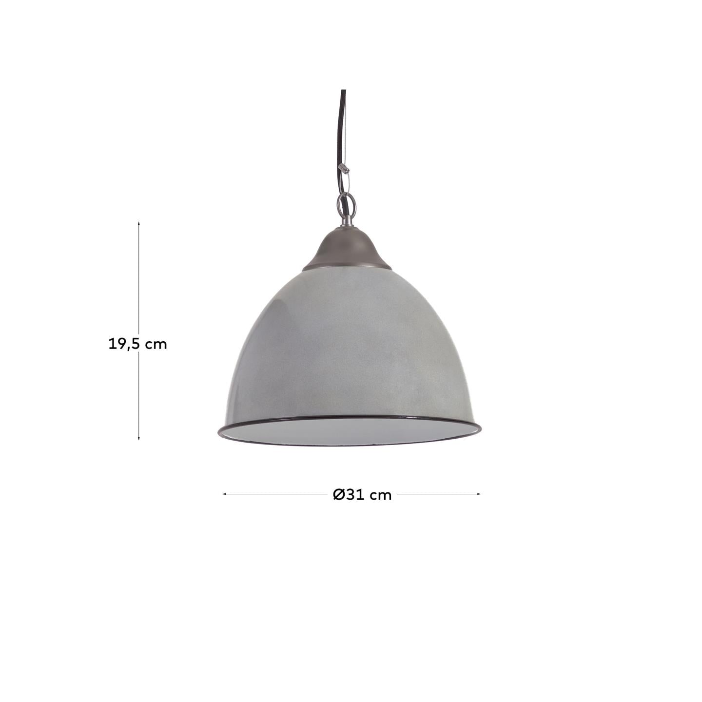 Neus Deckenlampe aus Metall mit grauem Finish in Grau präsentiert im Onlineshop von KAQTU Design AG. Pendelleuchte ist von Kave Home