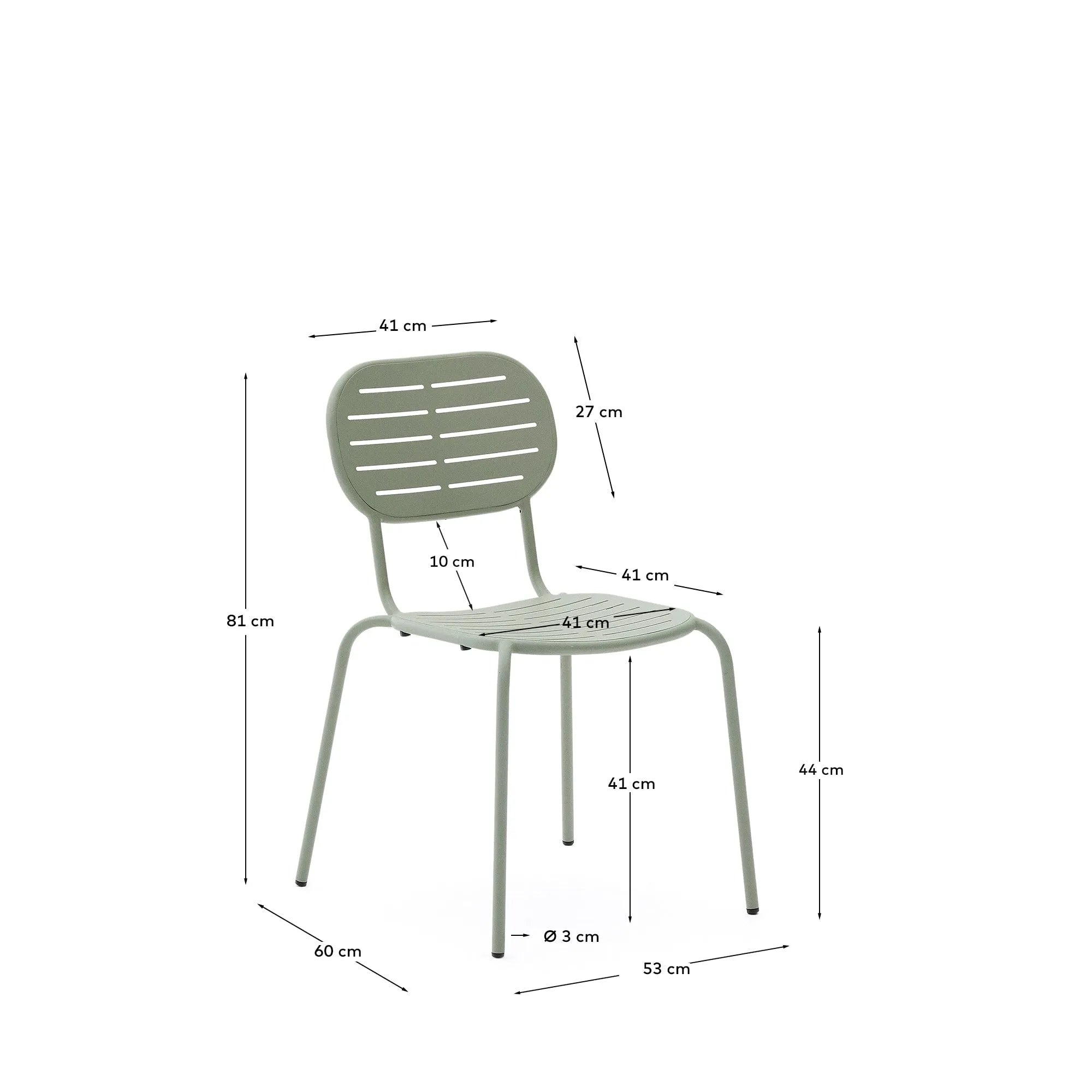 Der stapelbare Brai-Stuhl in Türkis vereint ergonomischen Komfort mit wetterfestem, verzinktem Stahl für stilvolle Outdoor-Momente.