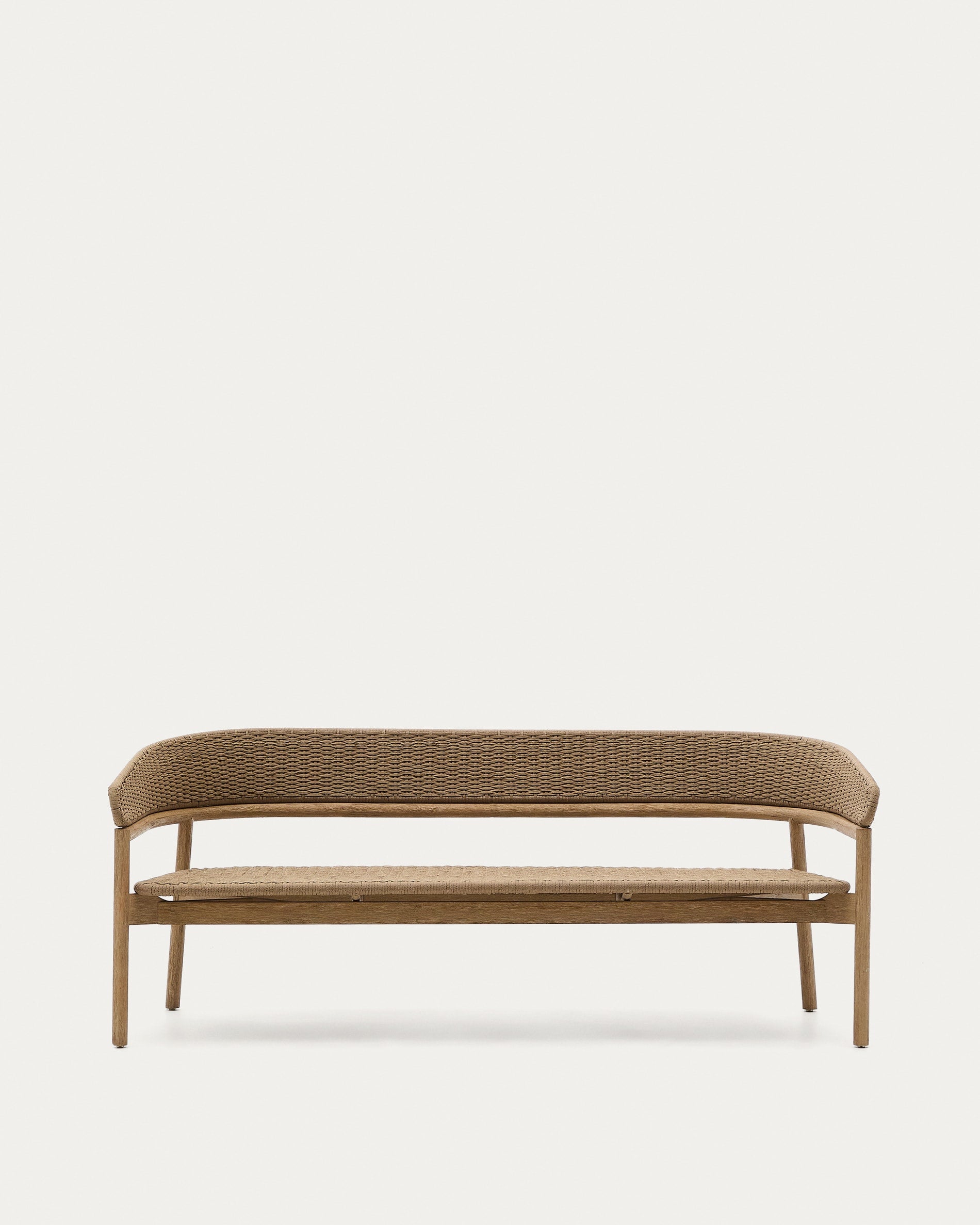 3-Sitzer-Sofa Arinella aus massivem Akazienholz mit Finish in natürlichem Farbton und beig in Natur präsentiert im Onlineshop von KAQTU Design AG. Lounge Sofa ist von Kave Home