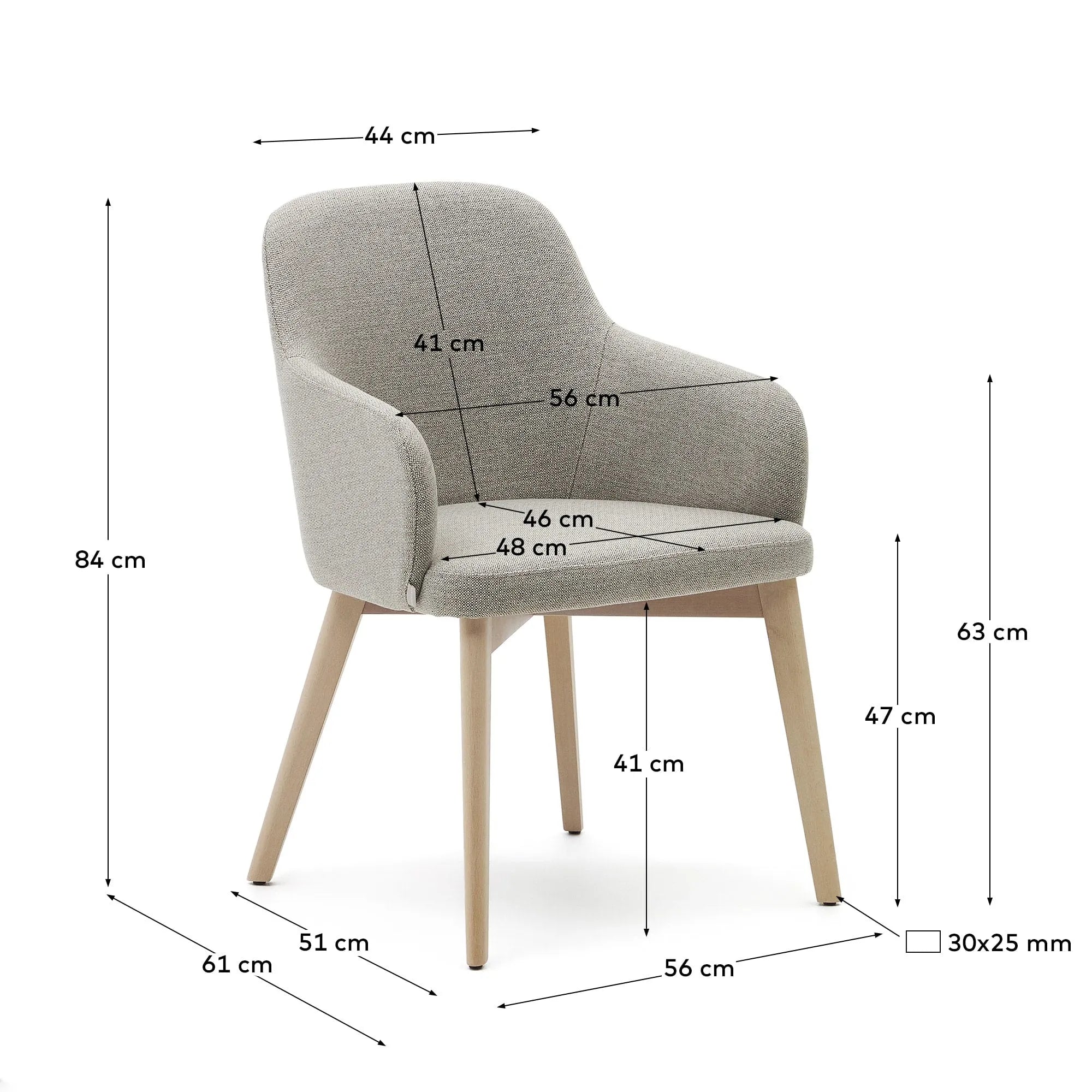 Eleganter Nelida Stuhl: Braune Chenille, massives Buchenholz, FSC-zertifiziert, zeitloses Design, hoher Komfort.