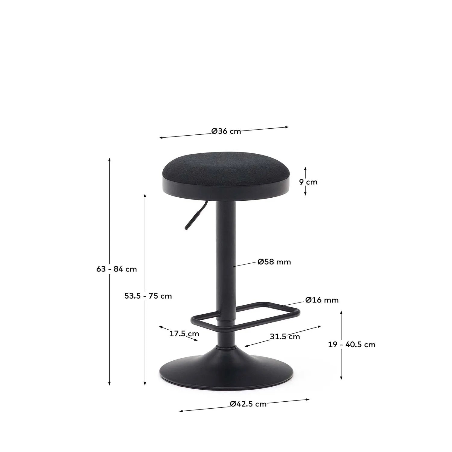 Zaib Hocker: Stilvoller Chenille-Sitz, verstellbar, Kave Home.