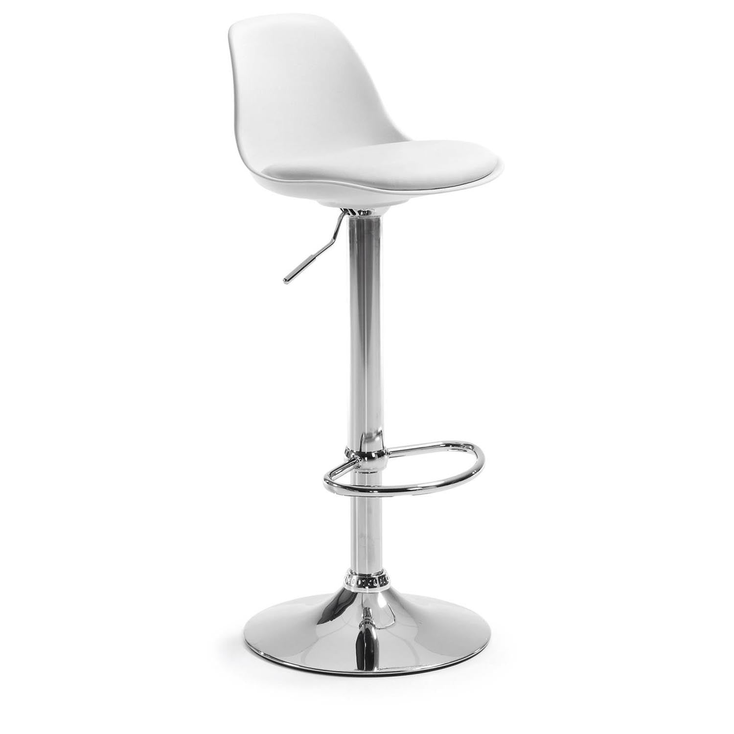 Orlando-T Barhocker aus Stahl weiß Höhe 60-82 cm in Weiß, Silber präsentiert im Onlineshop von KAQTU Design AG. Barhocker ist von Kave Home