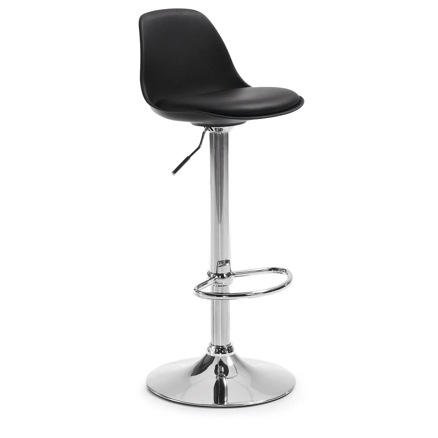 Orlando-T Barhocker aus Stahl schwarz Höhe 60-82 cm in Schwarz, Silber präsentiert im Onlineshop von KAQTU Design AG. Barhocker ist von Kave Home