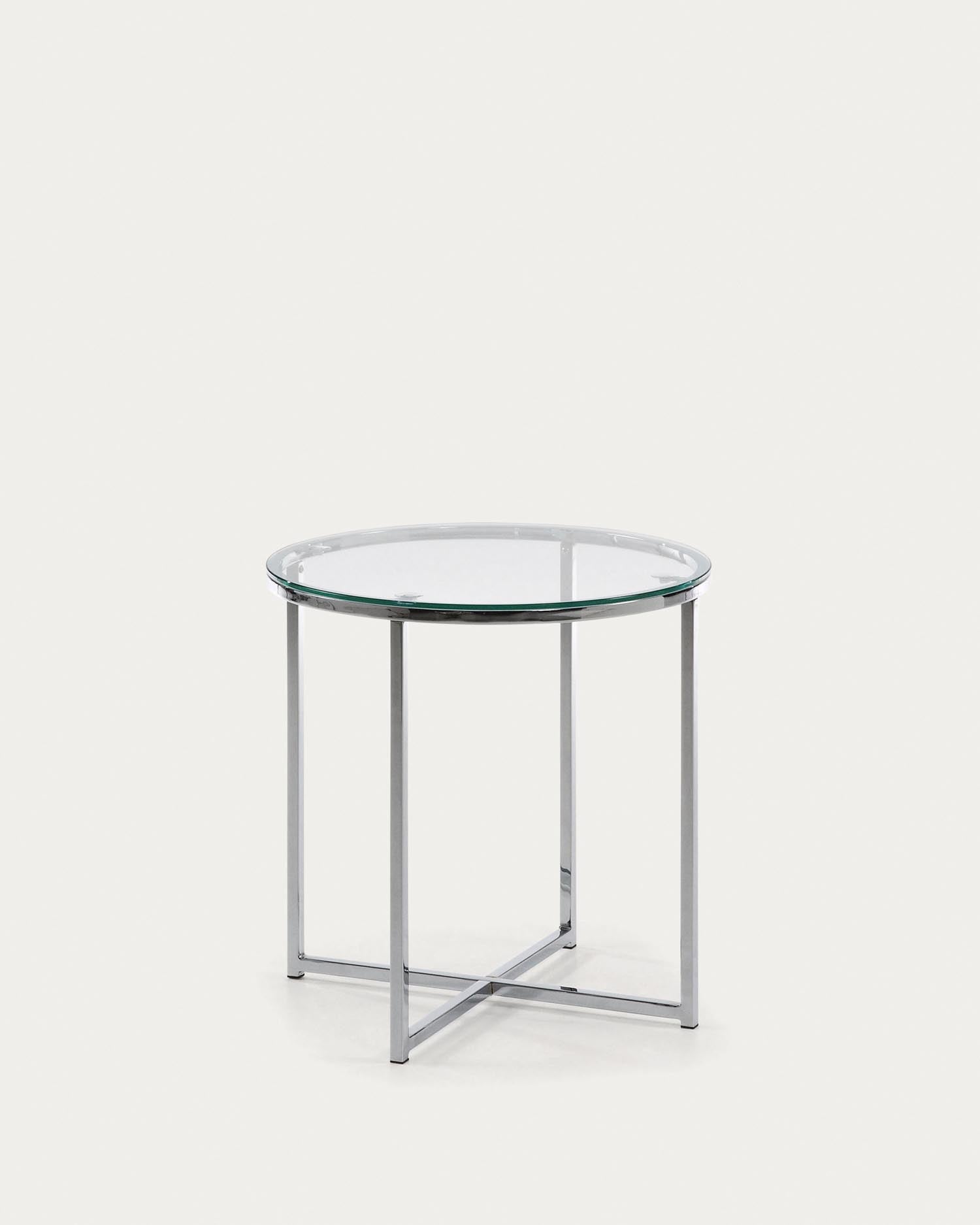 Divid Beistelltisch Ø 50 cm in Silber präsentiert im Onlineshop von KAQTU Design AG. Beistelltisch ist von Kave Home