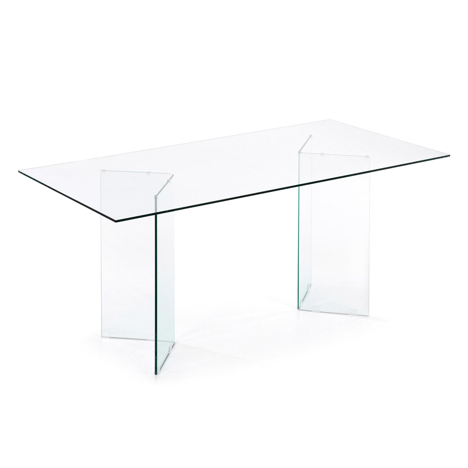 Burano Tisch aus Glas 180 x 90 cm in Klar präsentiert im Onlineshop von KAQTU Design AG. Esstisch ist von Kave Home