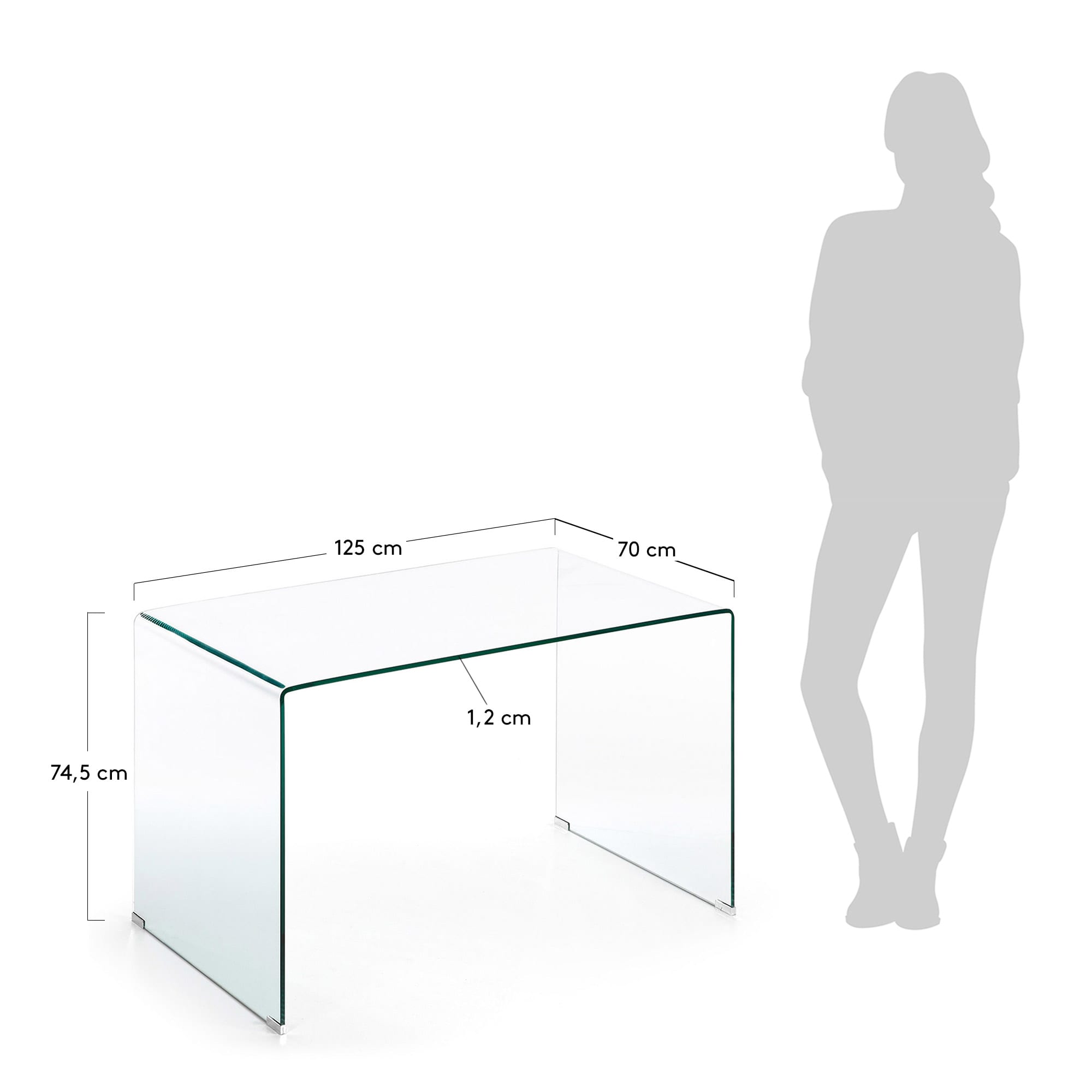 Burano Tisch aus Glas 125 x 70 cm in Klar präsentiert im Onlineshop von KAQTU Design AG. Esstisch ist von Kave Home