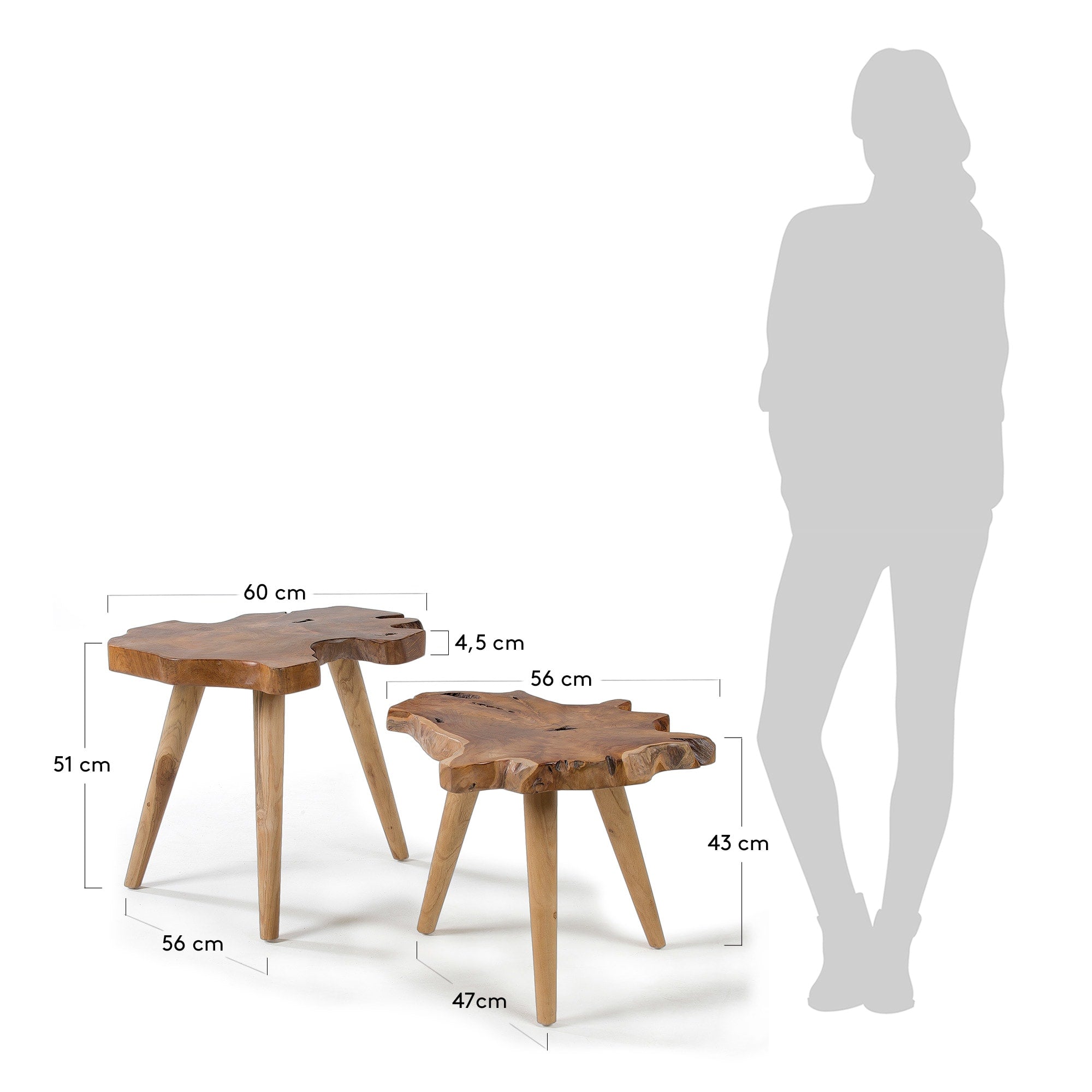 Hattie Set aus 2 Beistelltischen in Braun präsentiert im Onlineshop von KAQTU Design AG. Beistelltisch Outdoor ist von Kave Home