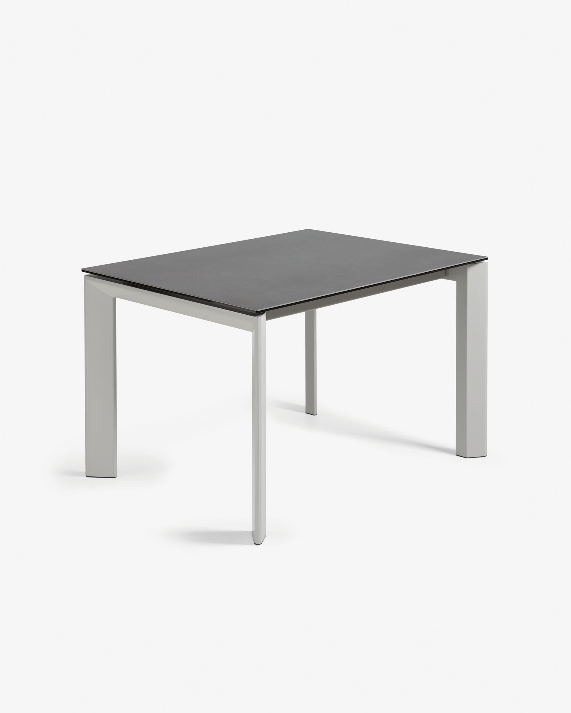 Axis Ausziehtisch Feinsteinzeug Vulcano Roca Finish Beine in Grau 120 (180) cm in Grau präsentiert im Onlineshop von KAQTU Design AG. Esstisch ist von Kave Home