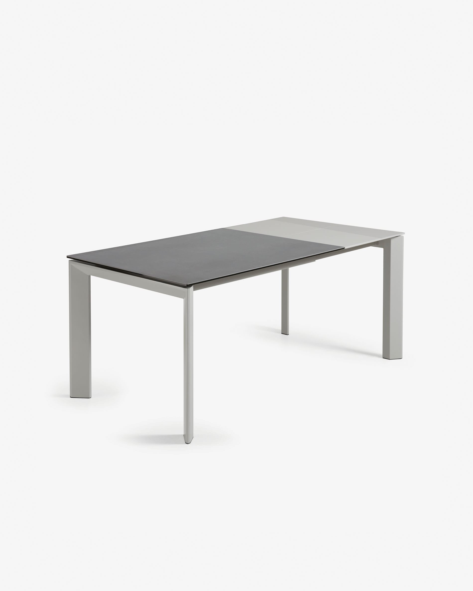 Axis Ausziehtisch Feinsteinzeug Vulcano Roca Finish Beine in Grau 120 (180) cm in Grau präsentiert im Onlineshop von KAQTU Design AG. Esstisch ist von Kave Home