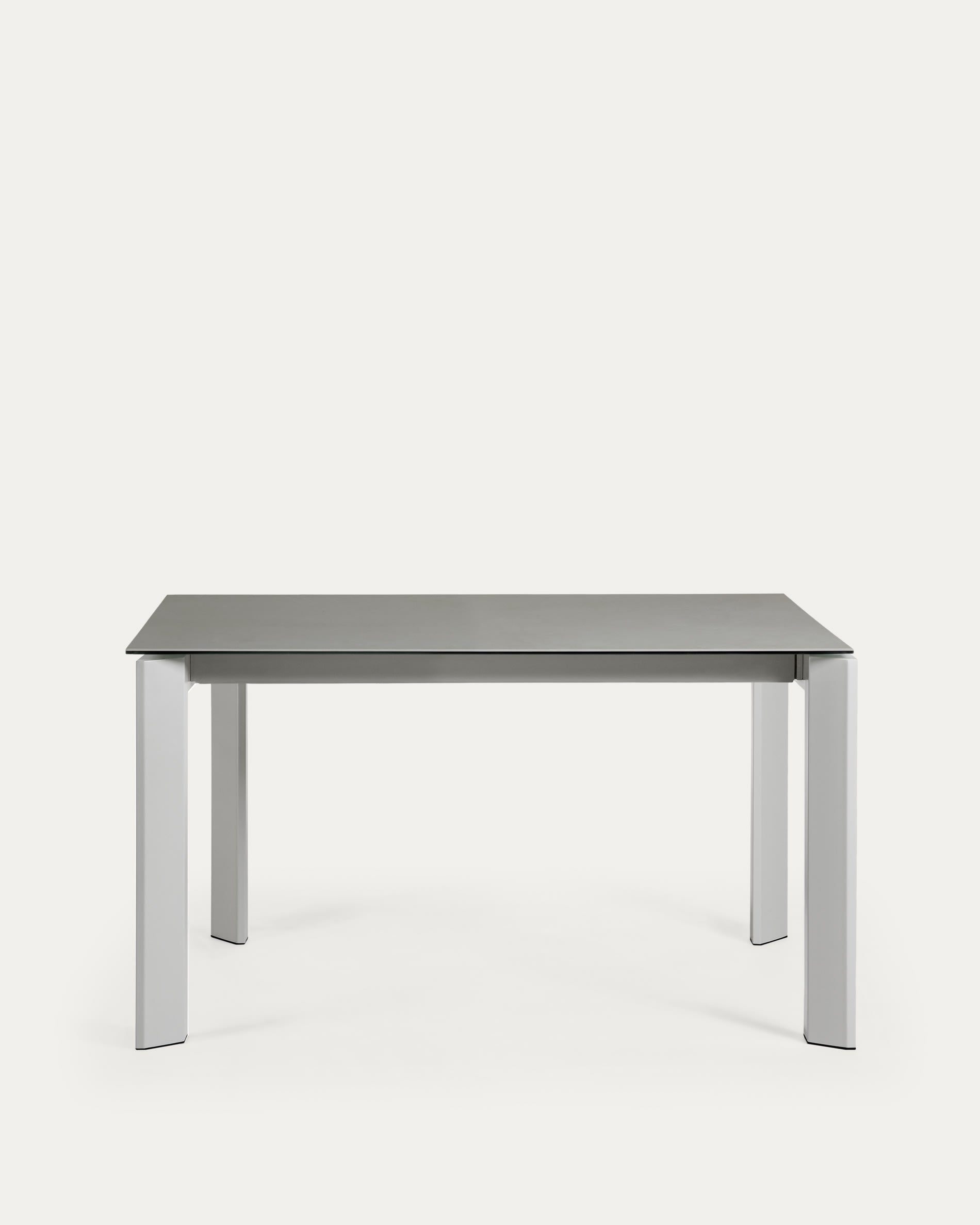 Axis Ausziehtisch Feinsteinzeug mit Hydra Plomo Finish Stahlbeine in Grau 140 (200) cm in Grau präsentiert im Onlineshop von KAQTU Design AG. Esstisch ist von Kave Home