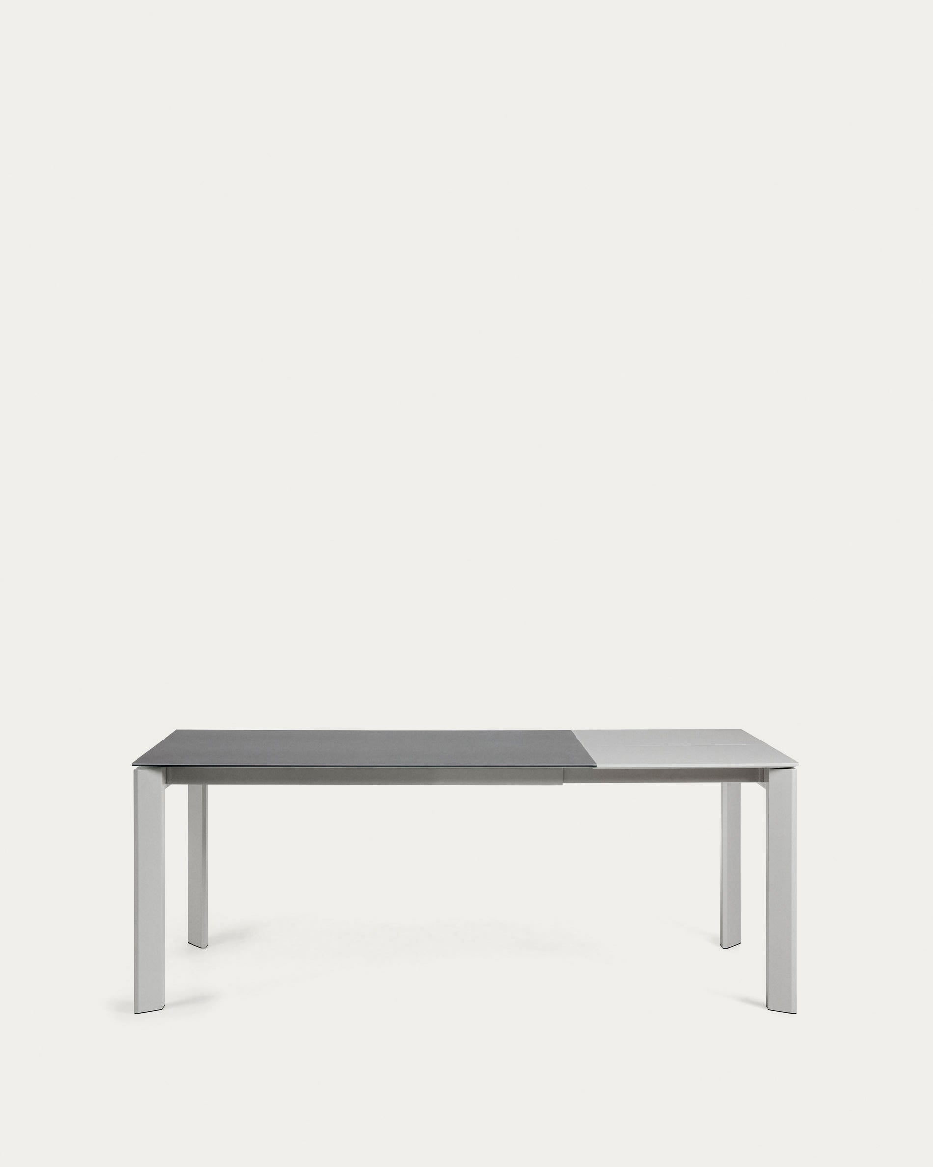 Axis Ausziehtisch Feinsteinzeug Vulcano Roca Finish Beine grau 140 (200) cm in Grau präsentiert im Onlineshop von KAQTU Design AG. Esstisch ist von Kave Home