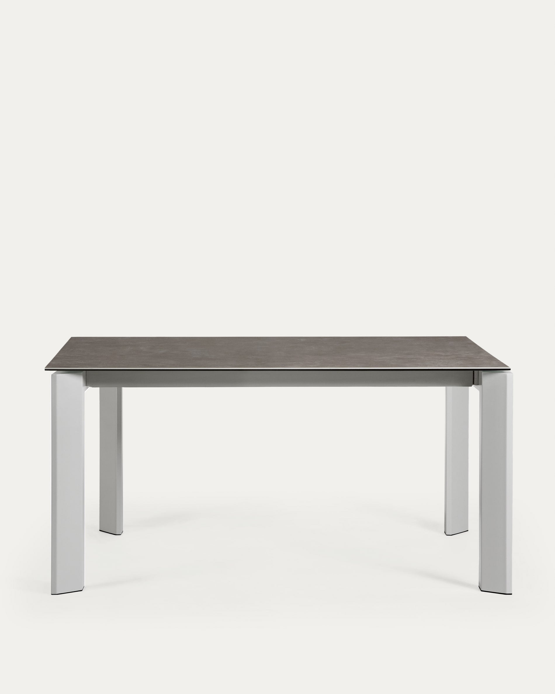 Axis Ausziehtisch Feinsteinzeug mit Vulcano Ceniza Finish Stahlbeine grau 160 (220) cm  in Braun präsentiert im Onlineshop von KAQTU Design AG. Esstisch ist von Kave Home