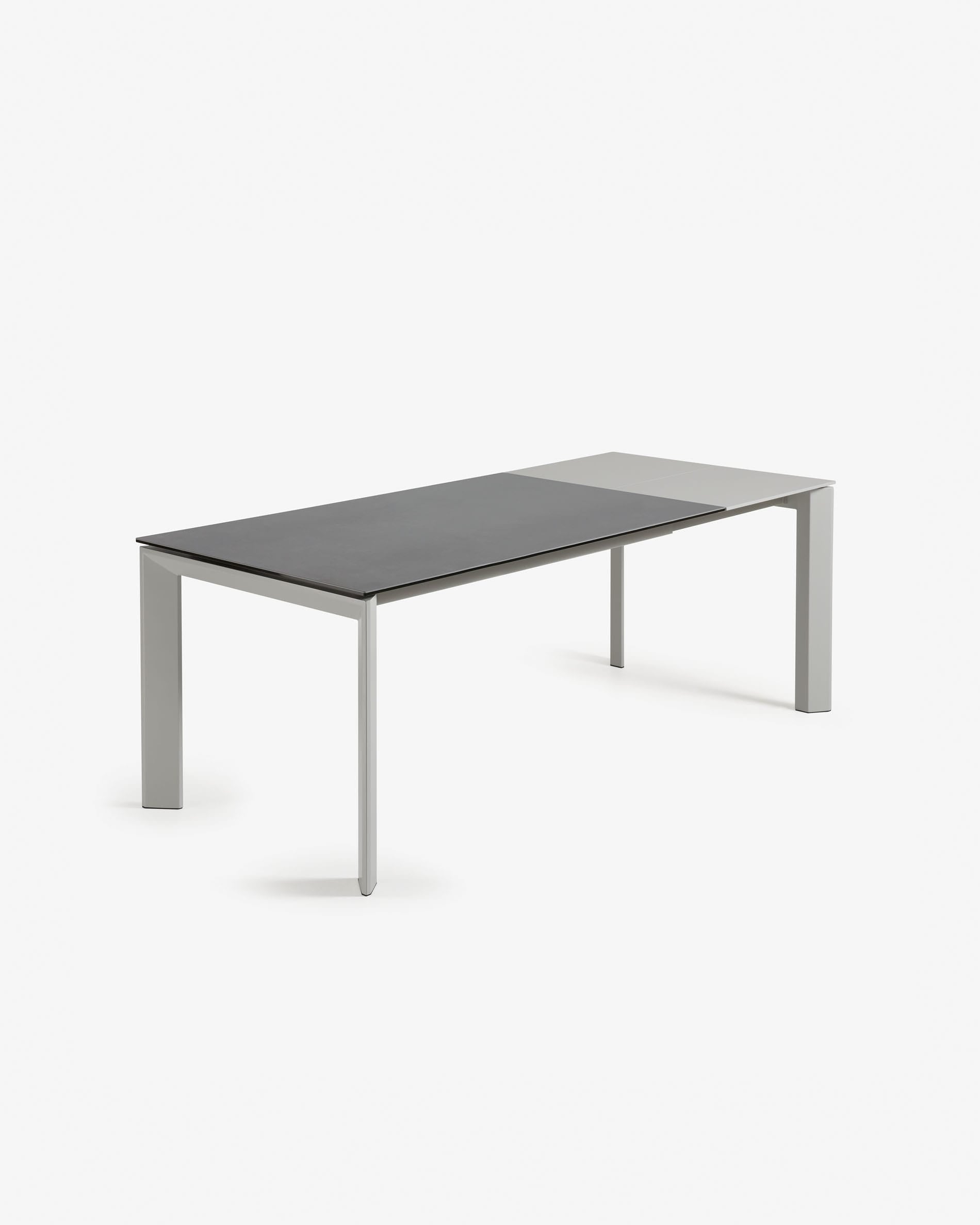 Axis Ausziehtisch Feinsteinzeug Vulcano Roca Finish Beine grau 160 (220) cm in Grau präsentiert im Onlineshop von KAQTU Design AG. Esstisch ist von Kave Home