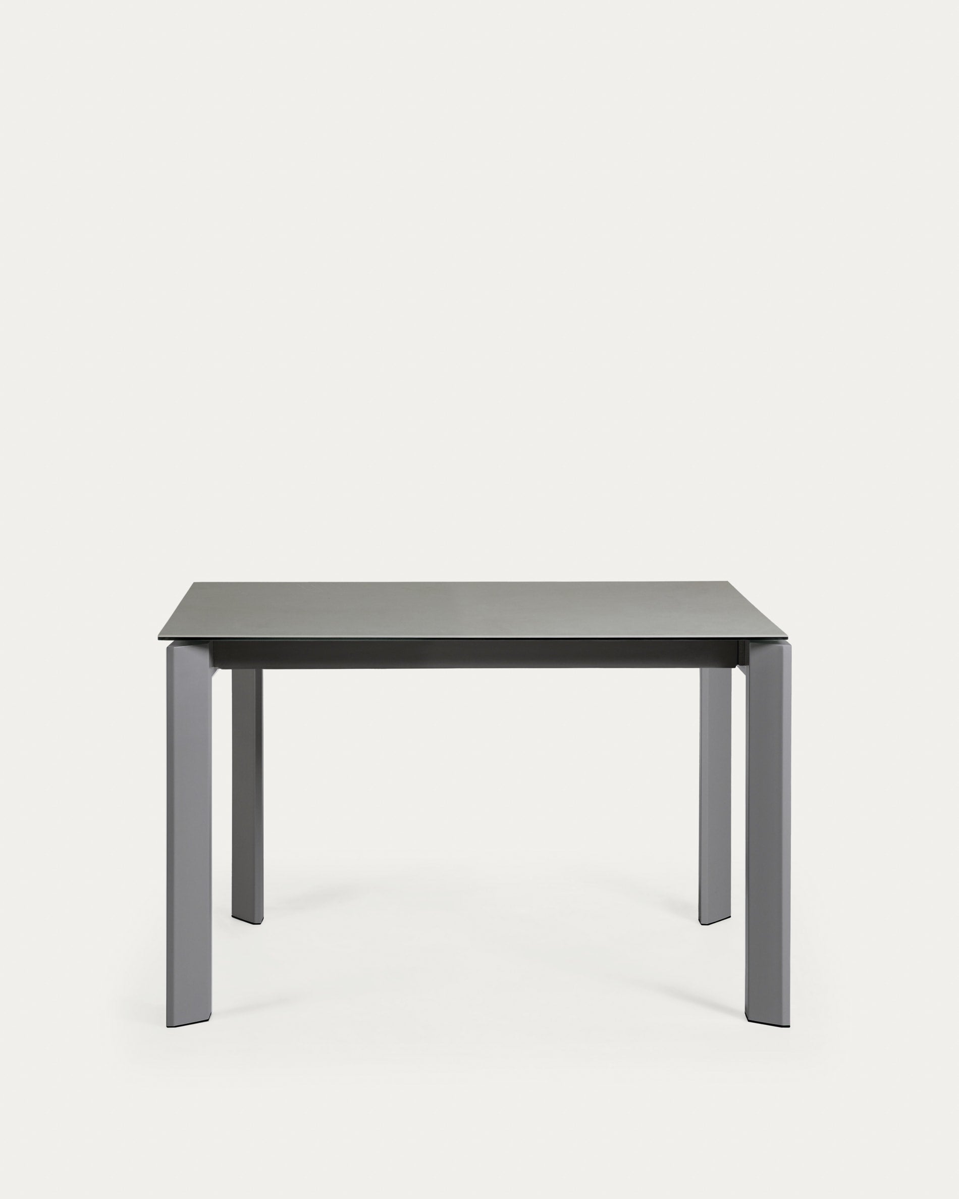 Axis Ausziehtisch Feinsteinzeug Hydra Plomo Finish und Stahlbeine Anthrazit 120 (180) cm  in Grau präsentiert im Onlineshop von KAQTU Design AG. Esstisch ist von Kave Home