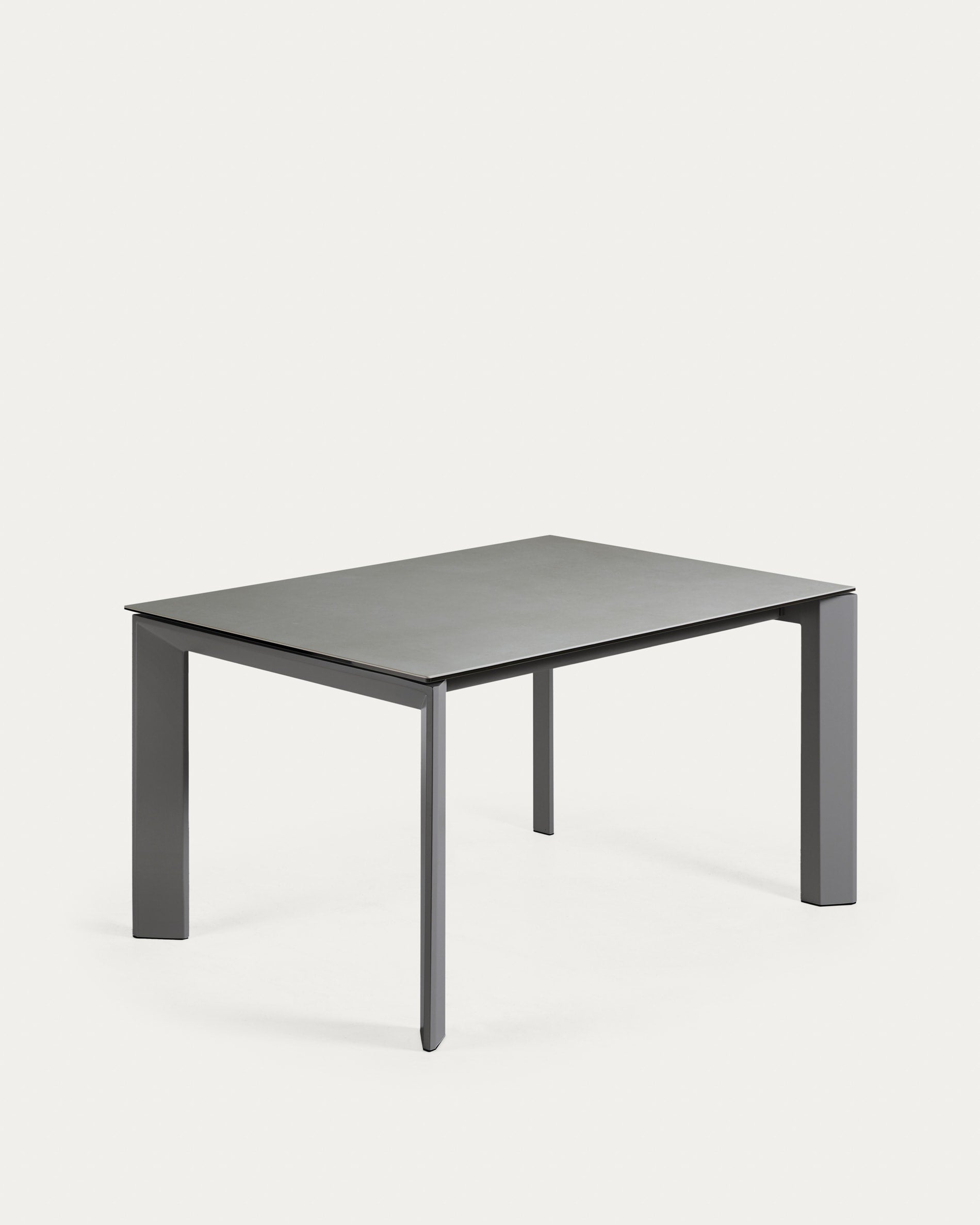 Axis Ausziehtisch Feinsteinzeug mit Hydra Plomo Finish Stahlbeine Anthrazit 140 (200) cm in Grau präsentiert im Onlineshop von KAQTU Design AG. Esstisch ist von Kave Home