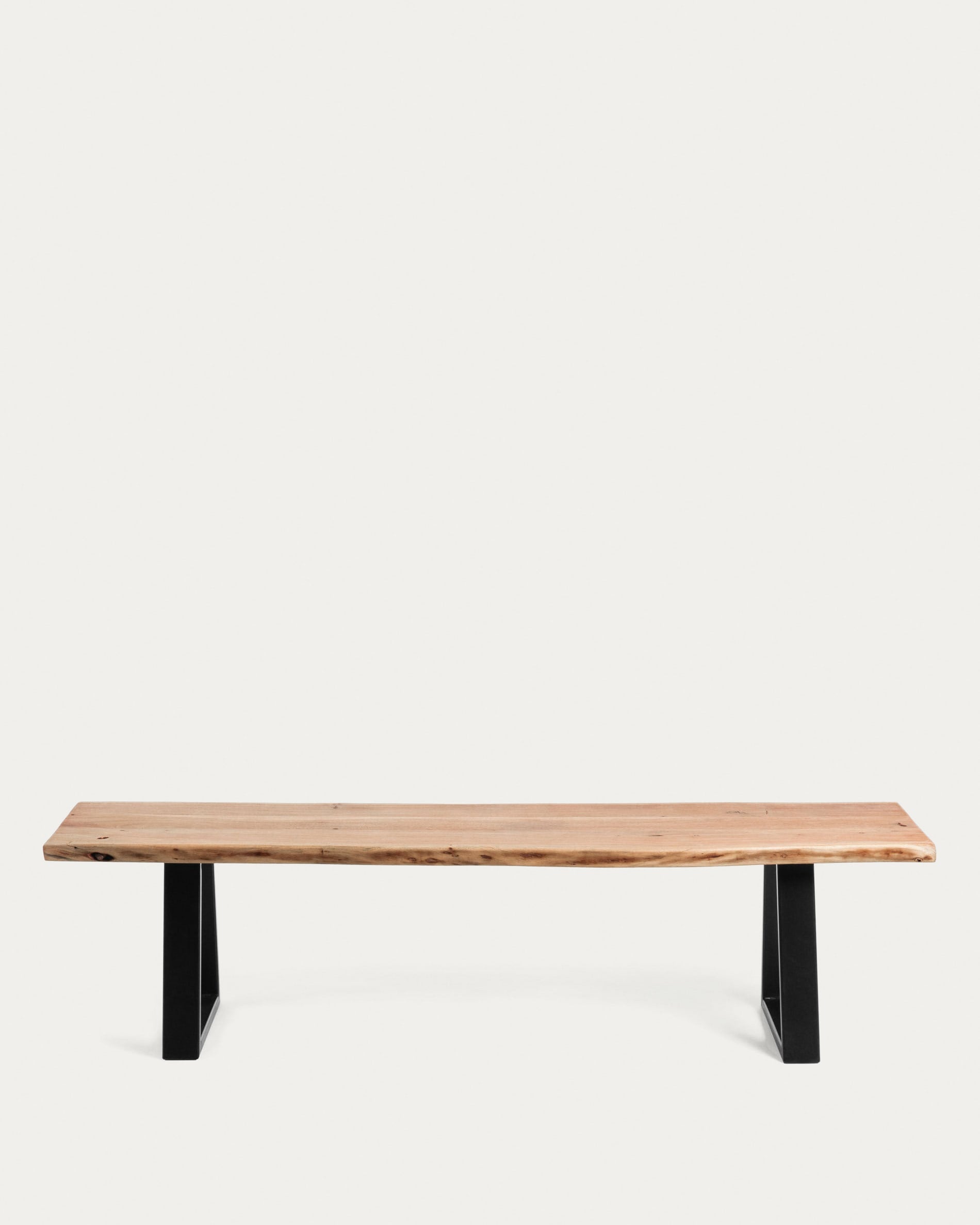 Alaia Bank aus massivem Akazienholz und Stahl schwarz lackiert 180 cm in Braun präsentiert im Onlineshop von KAQTU Design AG. Sitzbank ist von Kave Home