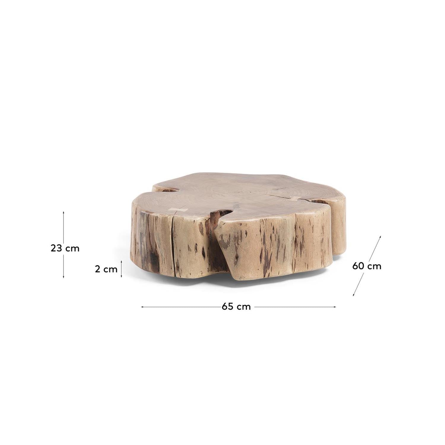 Essi Couchtisch mit Rollen massives Akazienholz Ø 65 x 60 cm in Natur präsentiert im Onlineshop von KAQTU Design AG. Beistelltisch ist von Kave Home