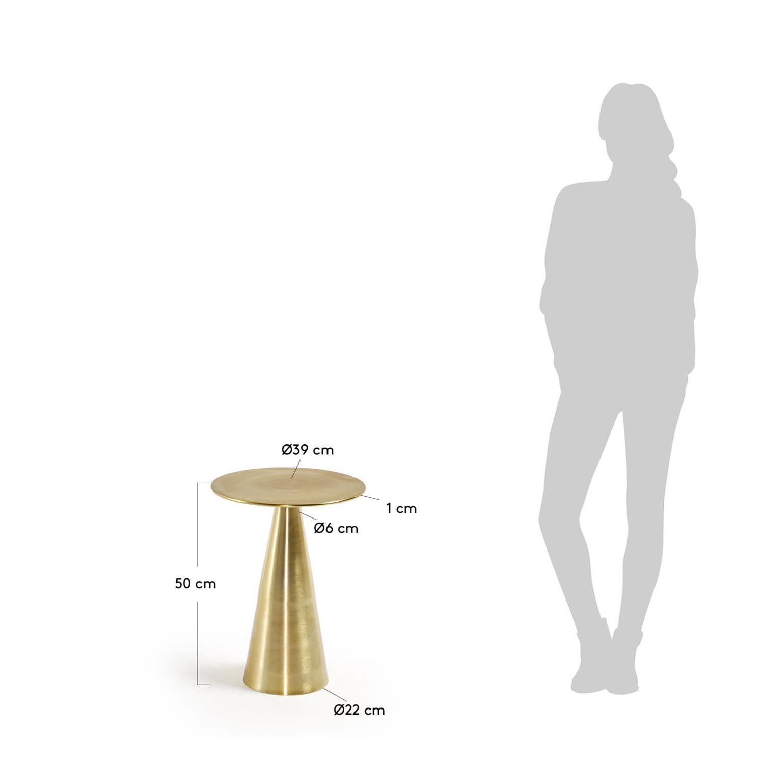 Rhet Beistelltisch aus Metall mit Finish in Gold Ø 39 cm in Gold präsentiert im Onlineshop von KAQTU Design AG. Beistelltisch ist von Kave Home