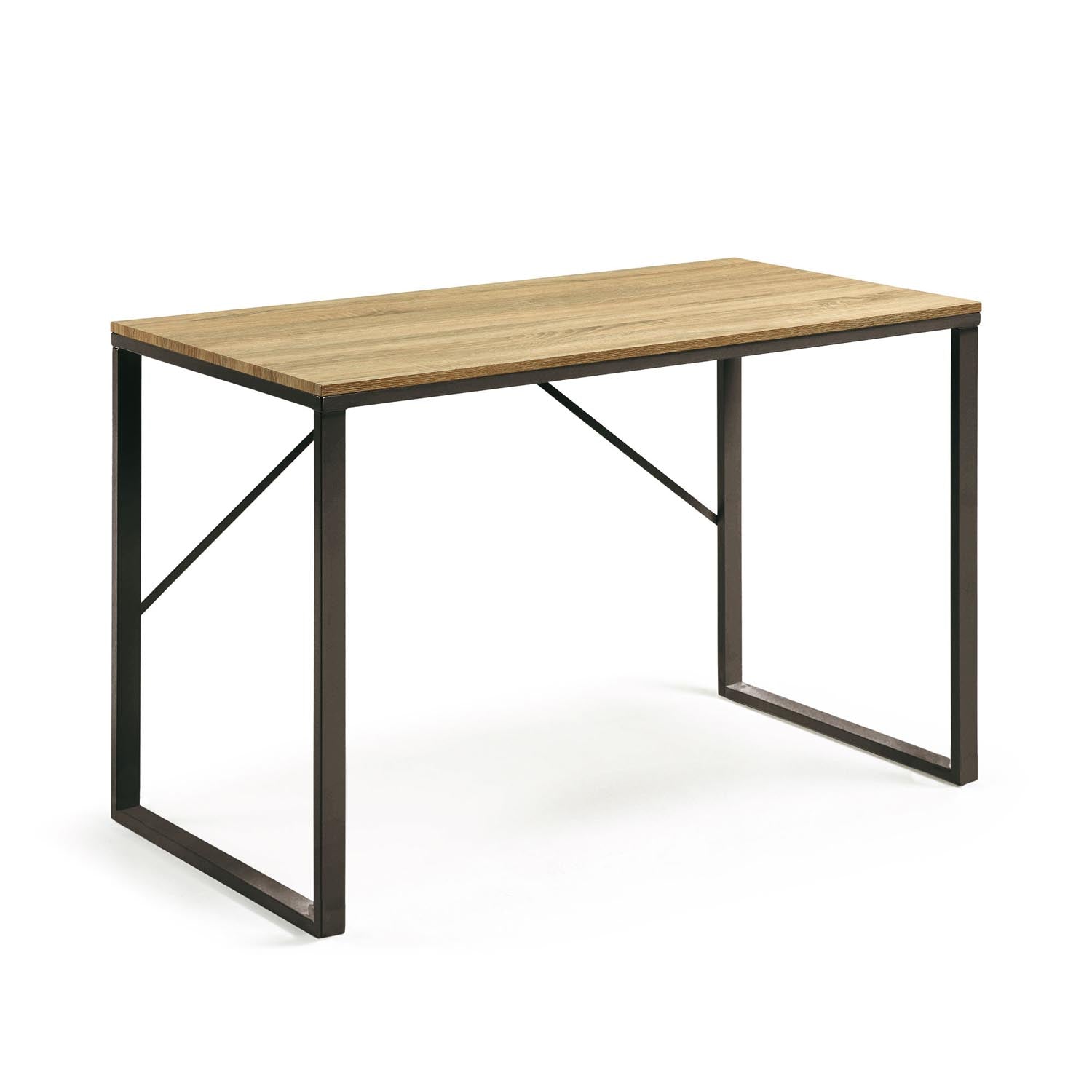 Talbot Schreibtisch MDF Finish in Natur und Stahlbeine mit schwarzem Finish 120 x 60 cm in Natur, Schwarz präsentiert im Onlineshop von KAQTU Design AG. Schreibtisch ist von Kave Home