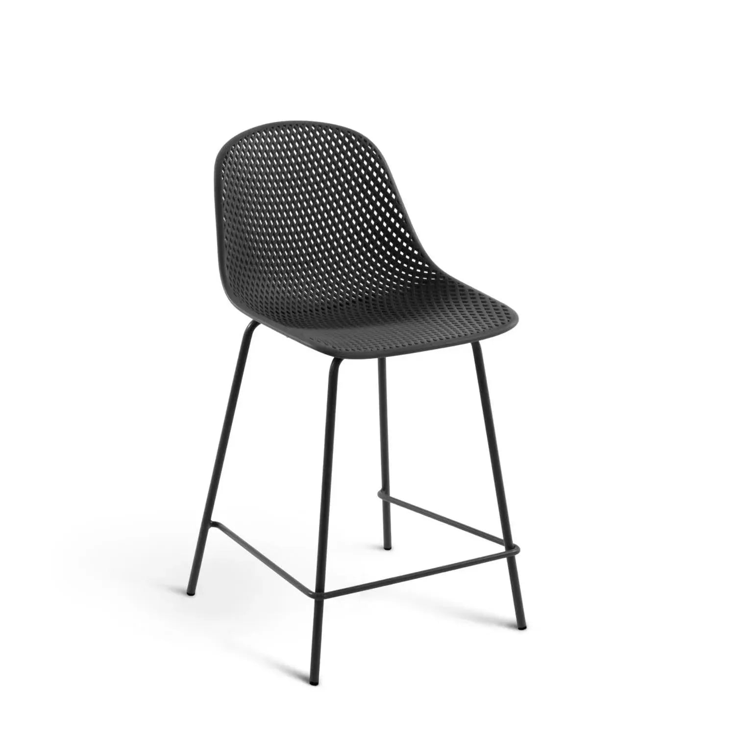 Eleganter Quinby Hocker in Grau, 65 cm, für stilvolle Outdoor-Bereiche.