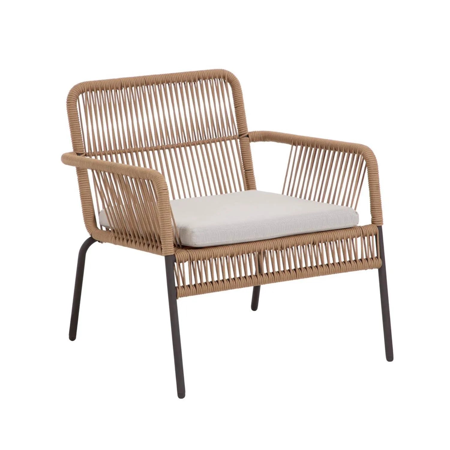 Samanta Sessel Seil in Beige in Beige präsentiert im Onlineshop von KAQTU Design AG. Outdoor-Sessel mit Armlehnen ist von Kave Home