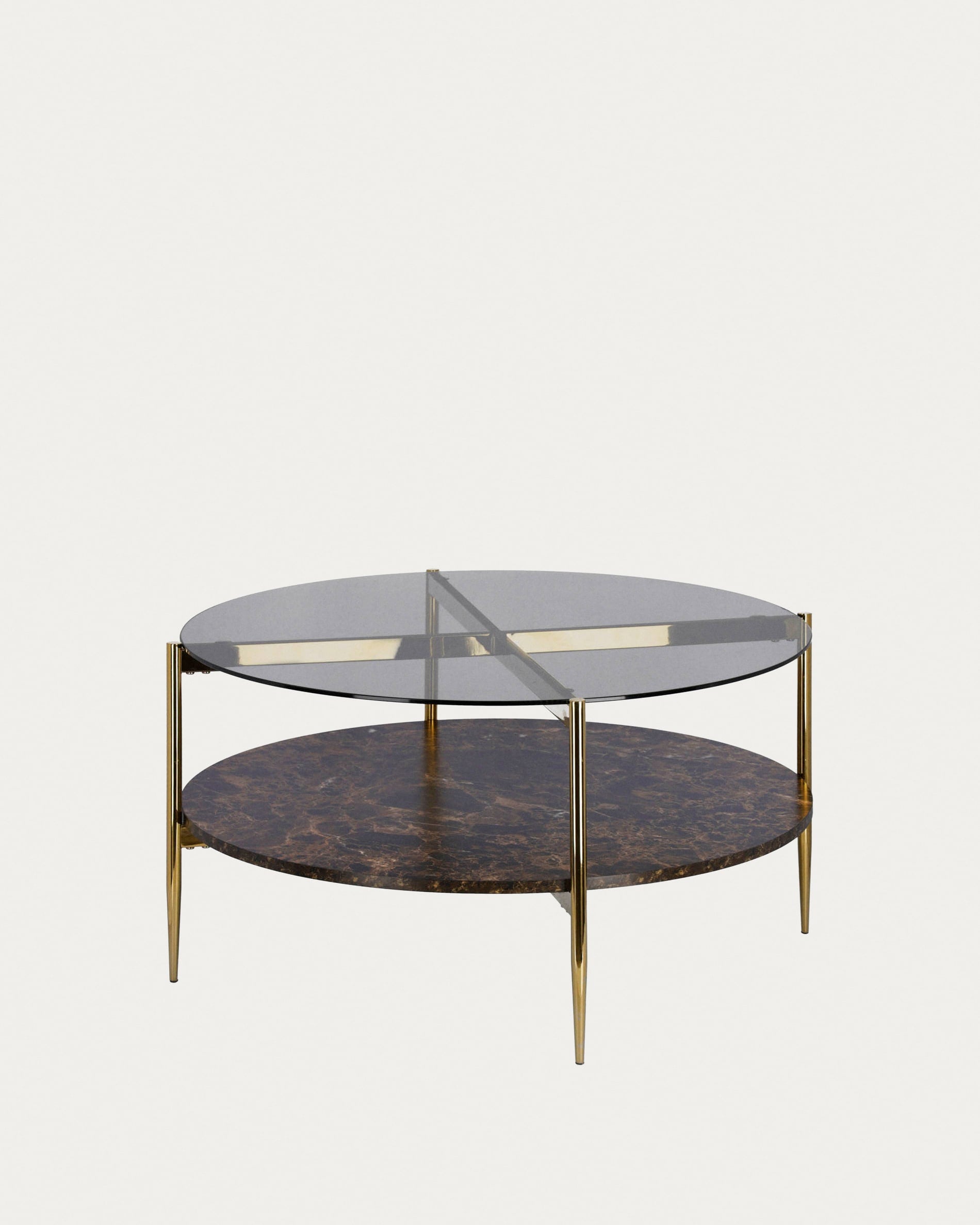 Kamilah Couchtisch Ø 84 cm in Gold präsentiert im Onlineshop von KAQTU Design AG. Beistelltisch ist von Kave Home