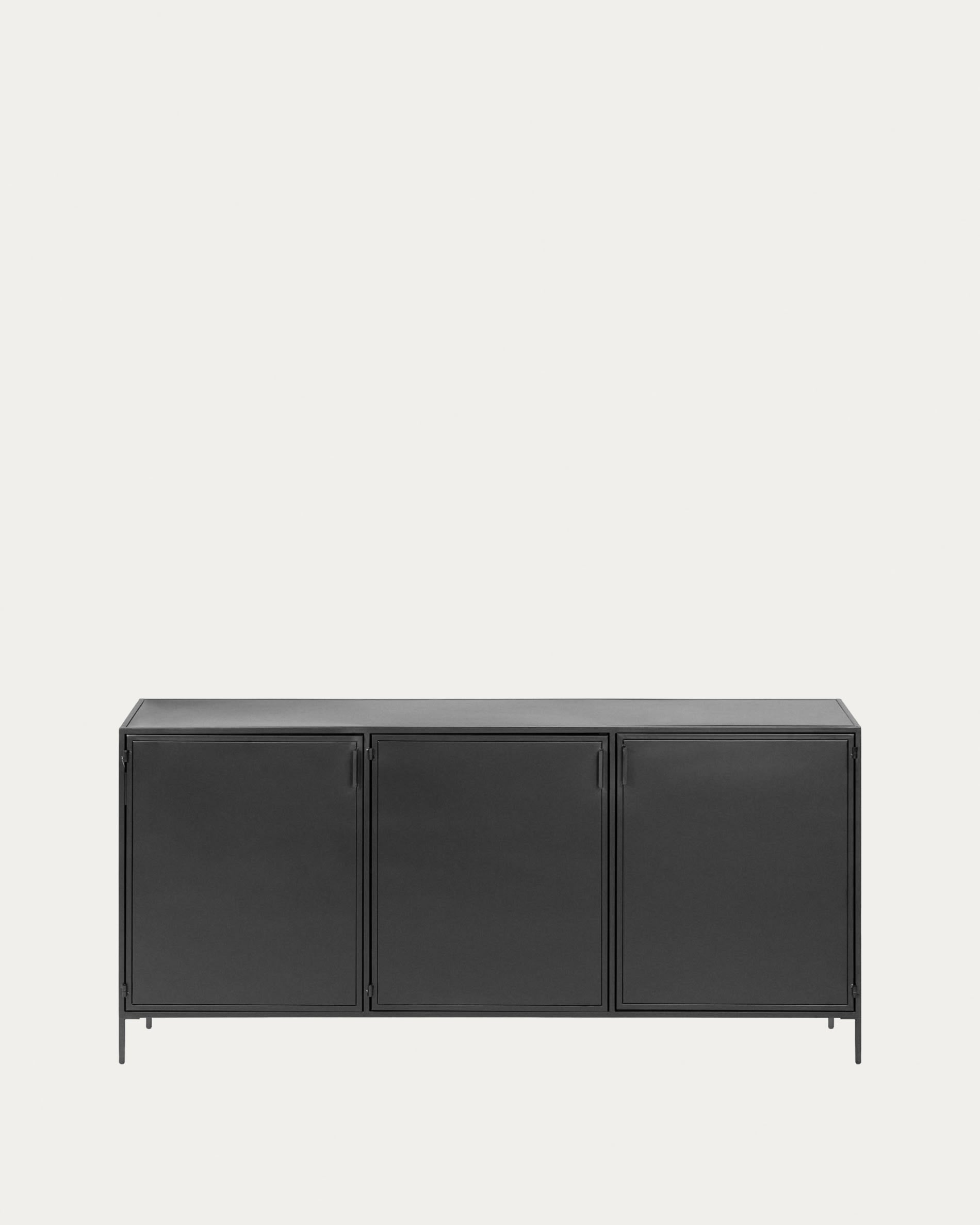 Shantay Sideboard 3 Türen aus Stahl mit Finish in Schwarz 160 x 72 cm in Schwarz präsentiert im Onlineshop von KAQTU Design AG. Sideboard ist von Kave Home