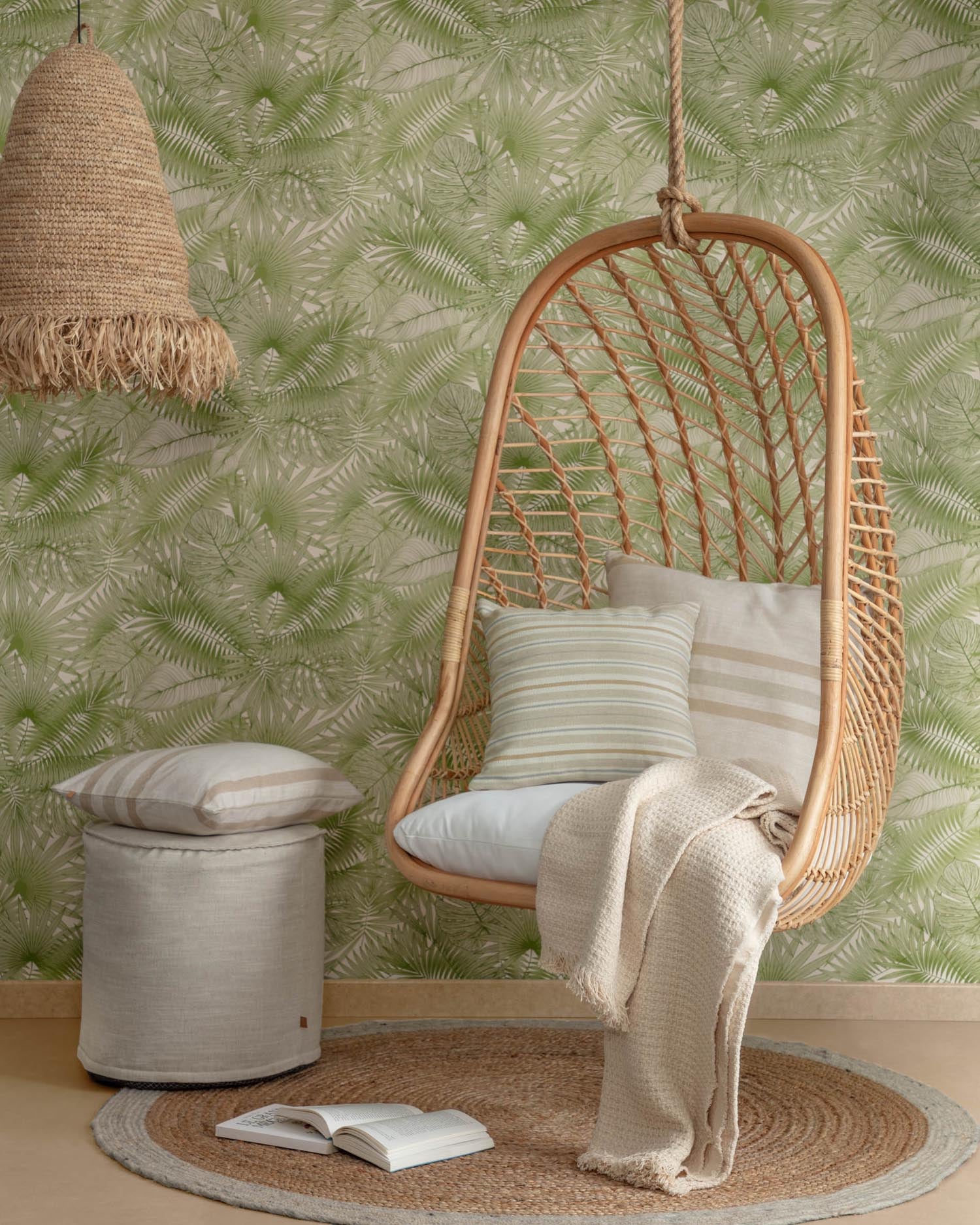 Ekaterina Hängesessel aus Rattan in Natur präsentiert im Onlineshop von KAQTU Design AG. Hängestuhl ist von Kave Home