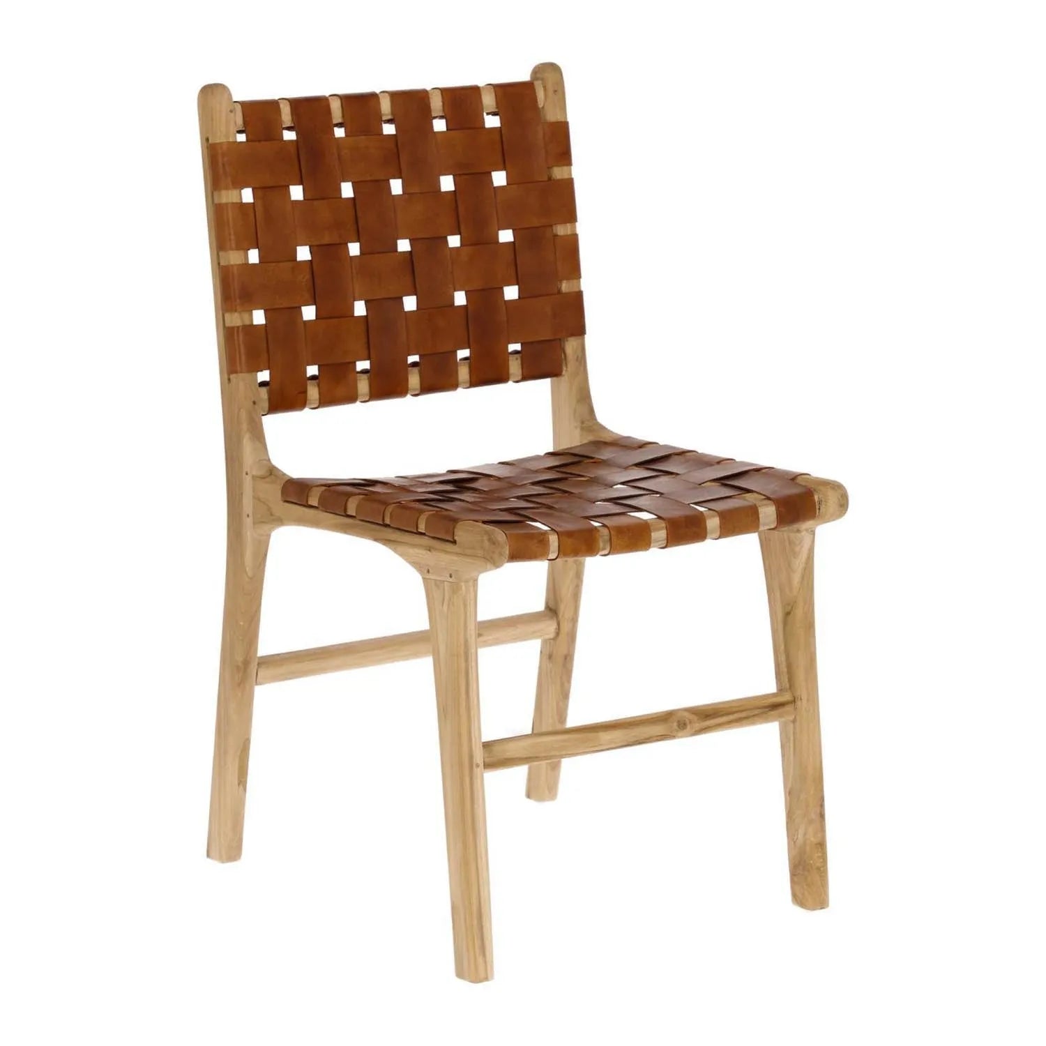 Eleganter Calixta Stuhl aus Leder und Teak von Kave Home: Stil, Nachhaltigkeit und Komfort für Dein Zuhause.