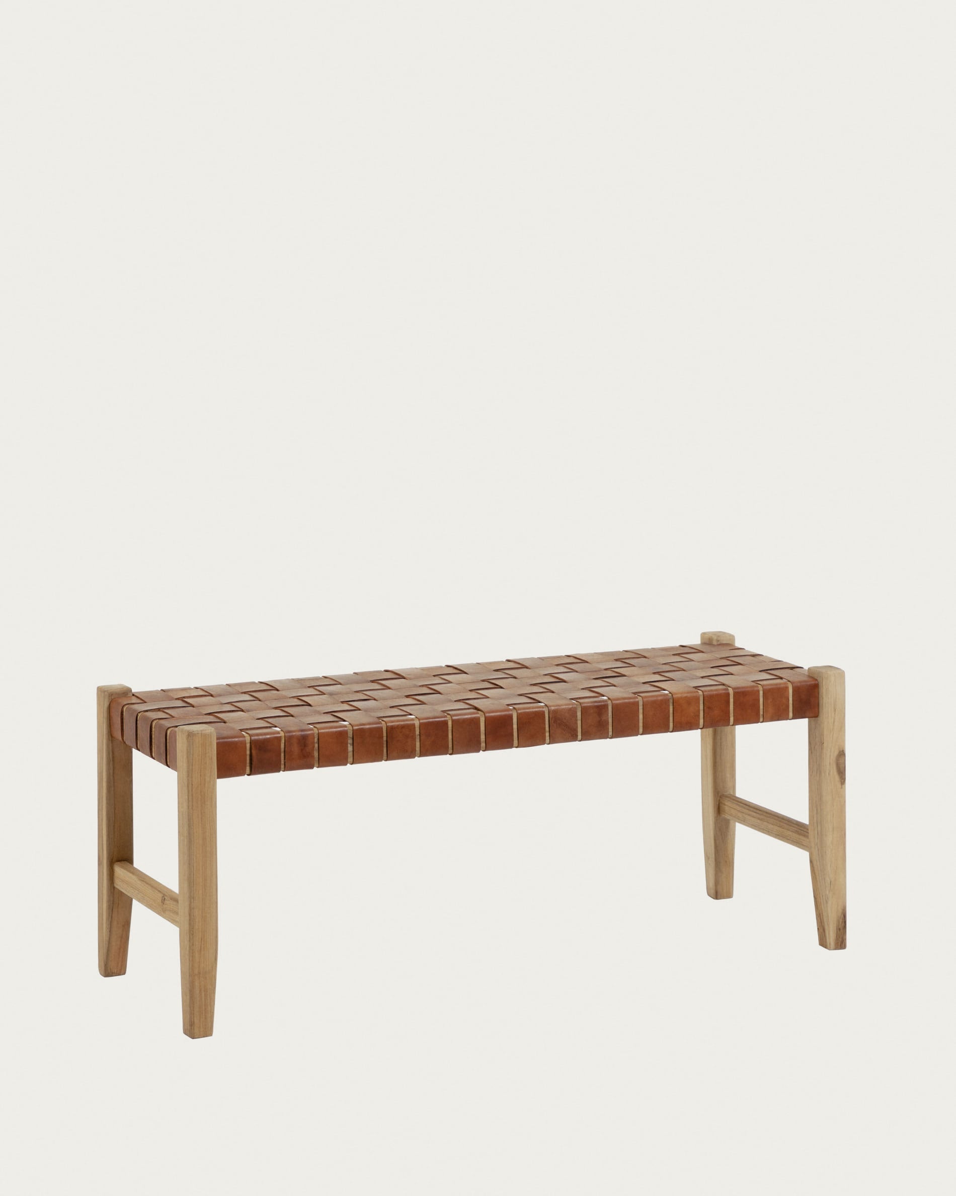 Calixta Bank aus massivem Teakholz 120 cm in Braun präsentiert im Onlineshop von KAQTU Design AG. Sitzbank ist von Kave Home