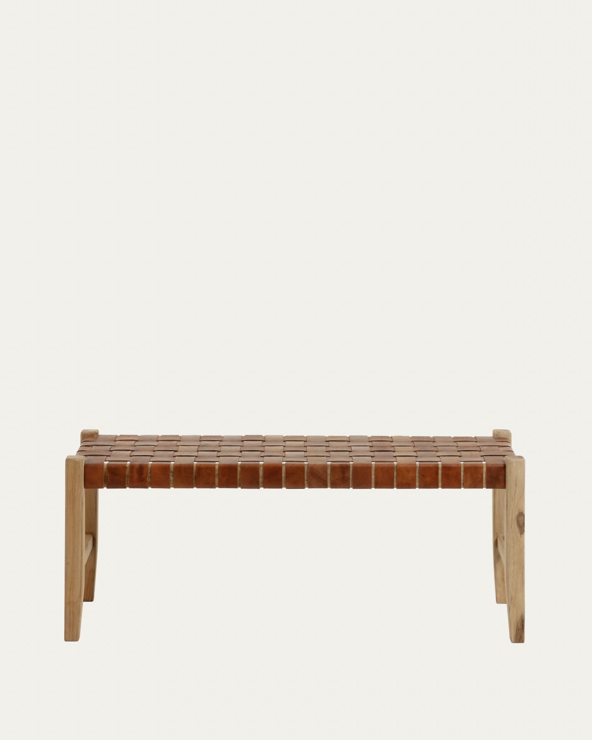 Calixta Bank aus massivem Teakholz 120 cm in Braun präsentiert im Onlineshop von KAQTU Design AG. Sitzbank ist von Kave Home