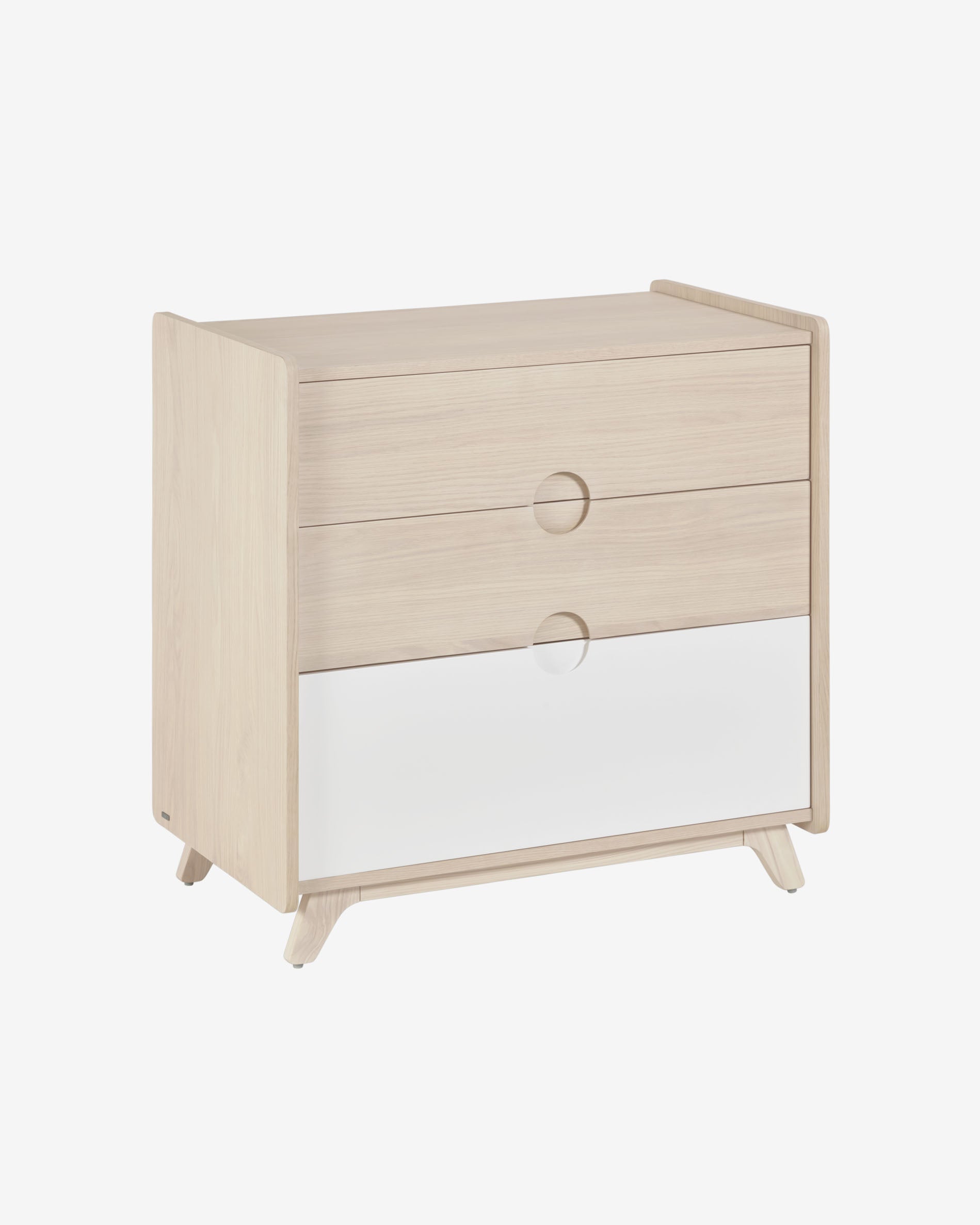 Nunila Kommode Eschenfurnier und Beine aus massivem Eschenholz 90 x 90 cm in Braun präsentiert im Onlineshop von KAQTU Design AG. High-Sideboard ist von Kave Home