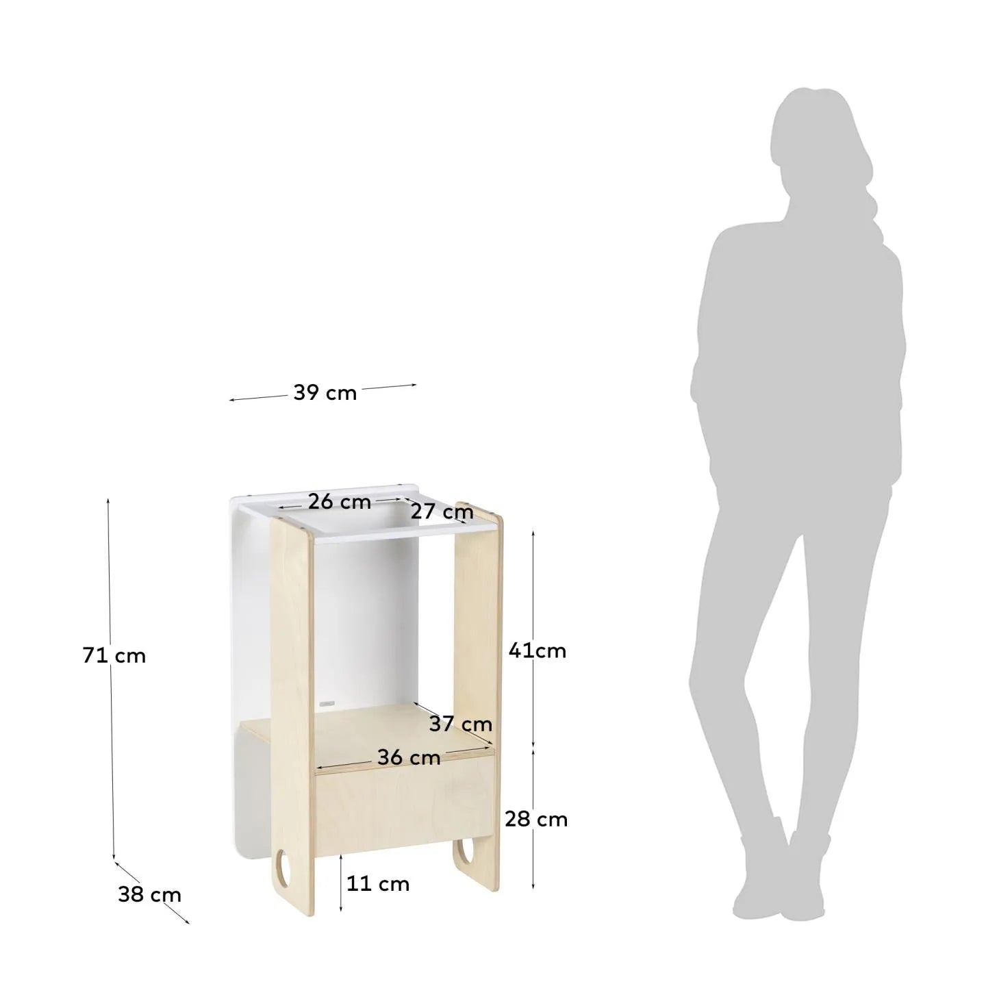 Der Nuun Lernturm aus Birkenfurnier: robust, sicher, fördert kindliche Entwicklung und Kreativität.