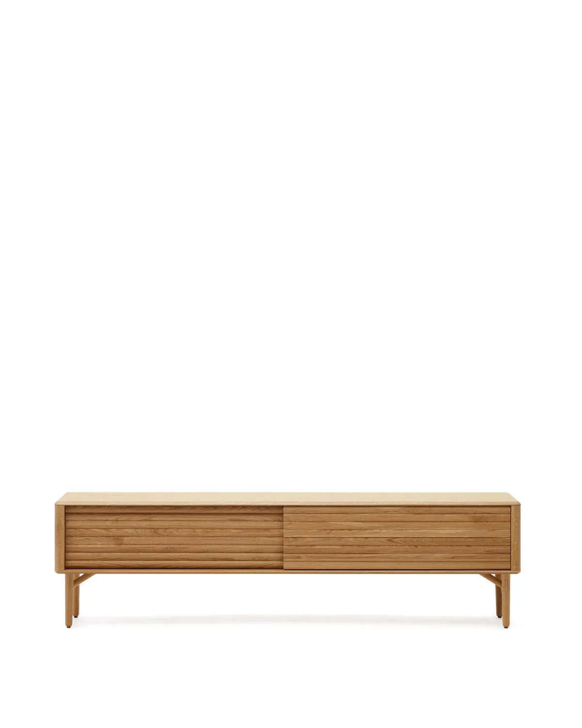 Lenon TV-Schrank 2 Türen aus massiver Eiche und Furnier 200 x 57 cm FSC MIX Credit in Natur präsentiert im Onlineshop von KAQTU Design AG. Sideboard ist von Kave Home