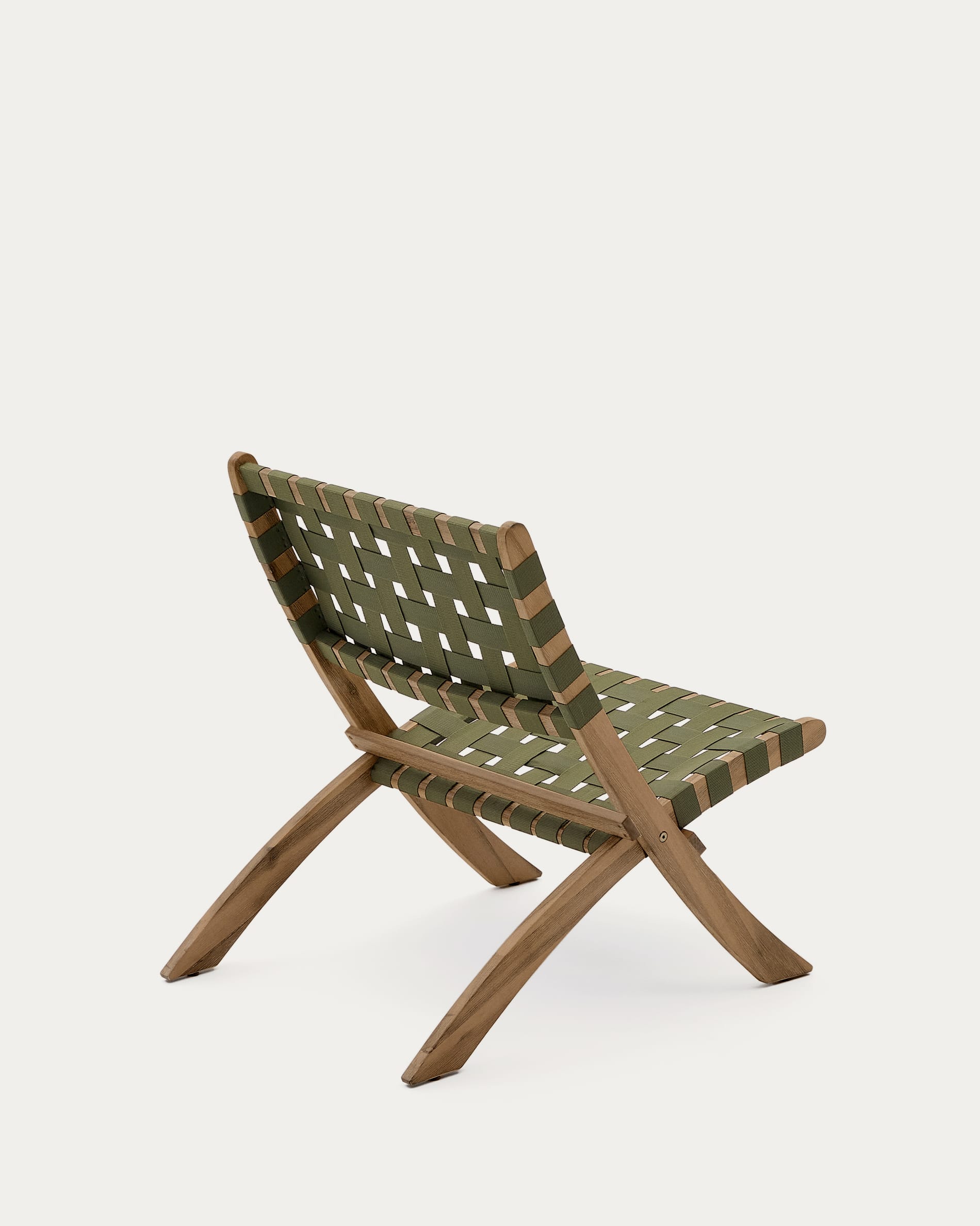 Chabeli Klappsessel massives Akazienholz und grünes Seil FSC 100 % in Grün präsentiert im Onlineshop von KAQTU Design AG. Outdoor-Sessel ist von Kave Home