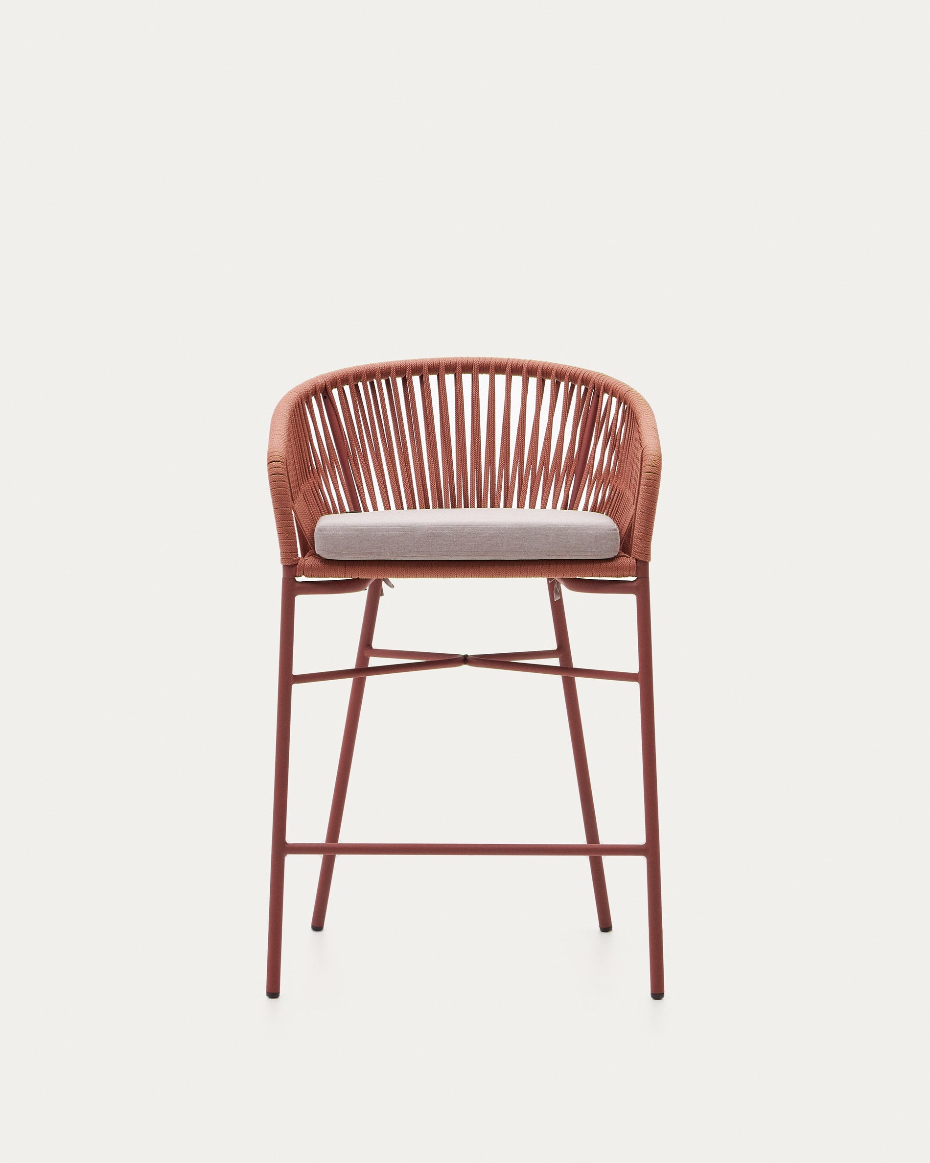 Yanet stapelbarer Hocker aus Seil in Terrakotta Höhe 65 cm in Terrakotta präsentiert im Onlineshop von KAQTU Design AG. Hocker Outdoor ist von Kave Home