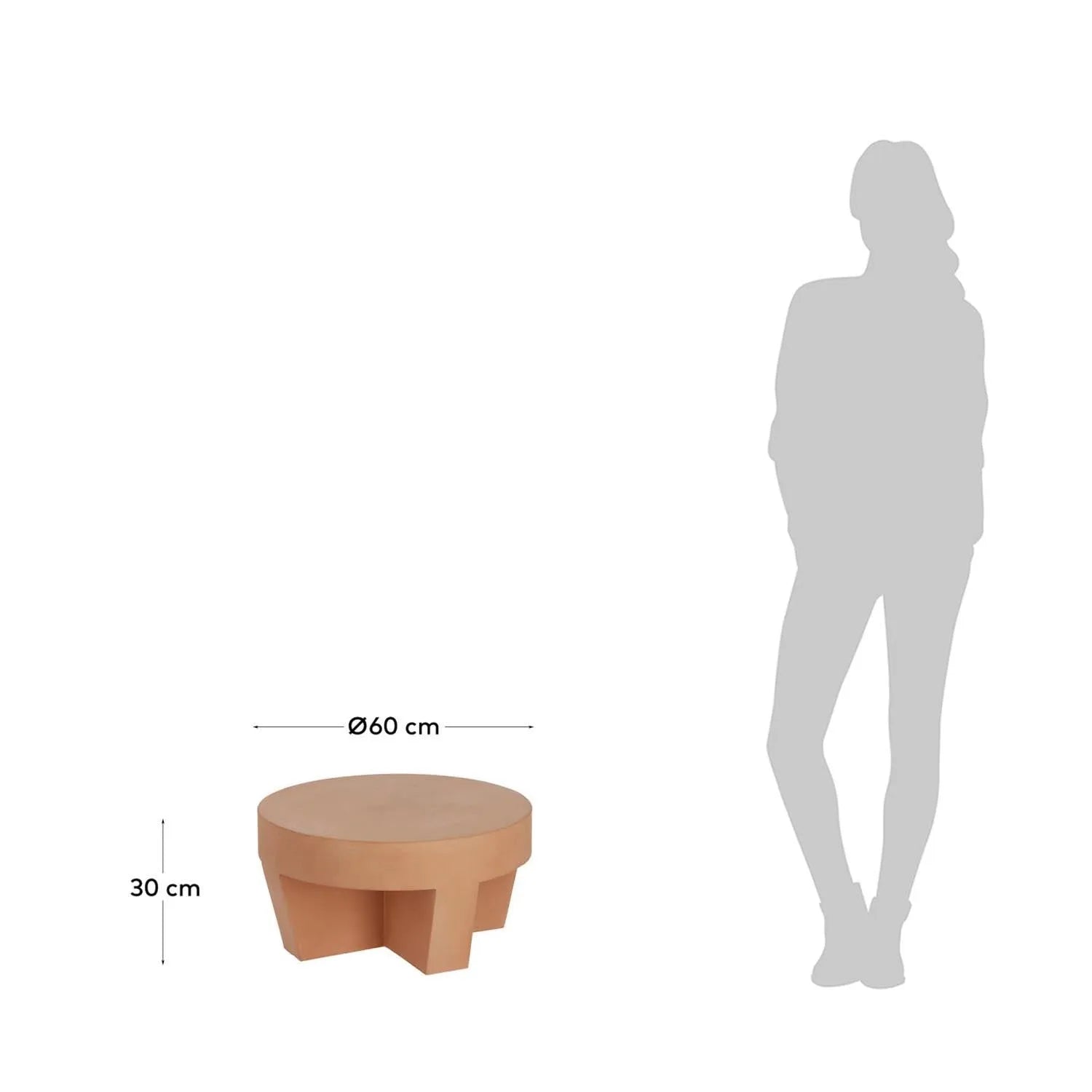 Vilena runder Outdoor Couchtisch aus Terrakotta Ø 60 cm in Natur präsentiert im Onlineshop von KAQTU Design AG. Beistelltisch ist von Kave Home