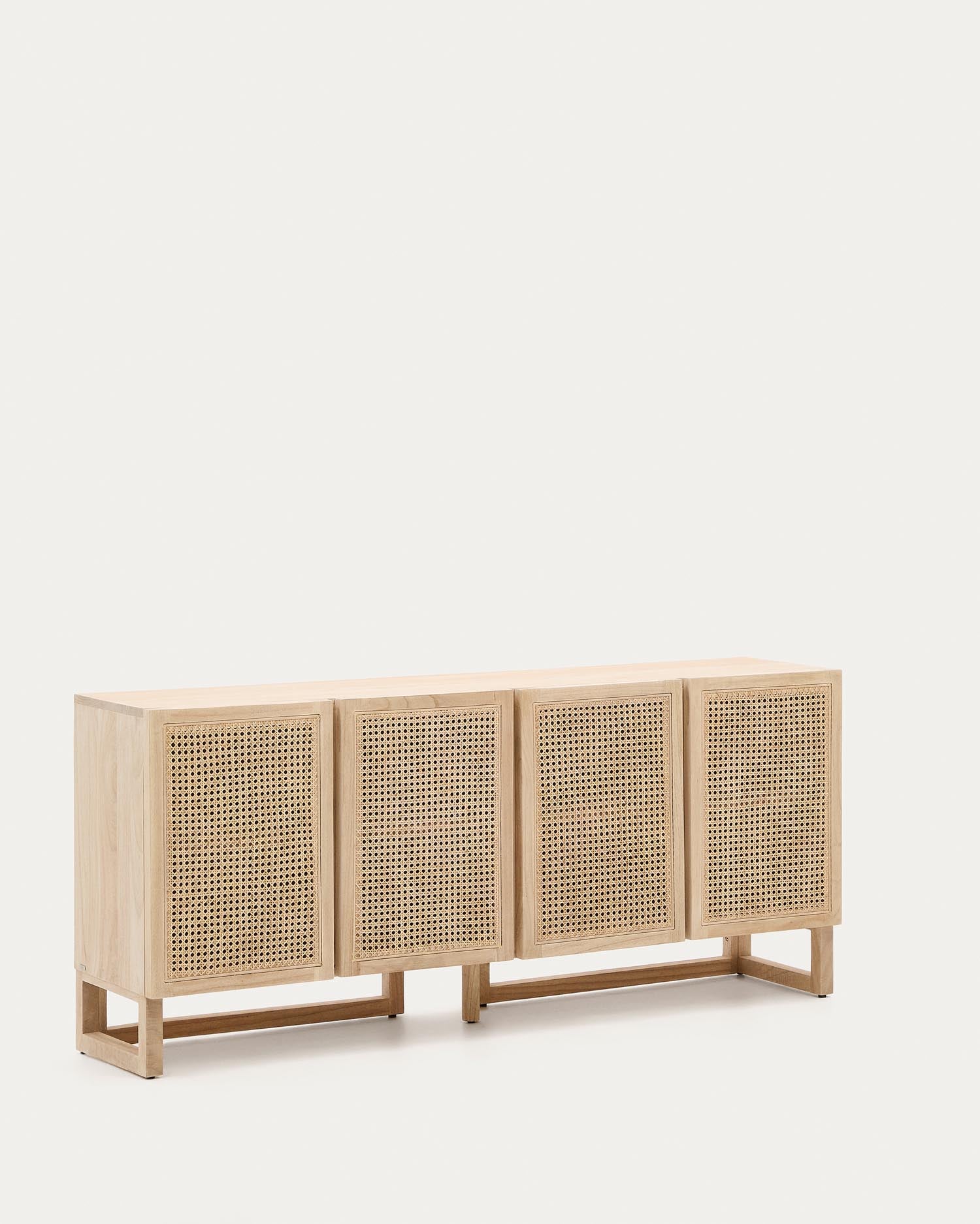 Rexit Sideboard 4 Türen aus Mindimassivholz und -furnier mit Rattan 180 x 78 cm in Braun präsentiert im Onlineshop von KAQTU Design AG. Sideboard ist von Kave Home