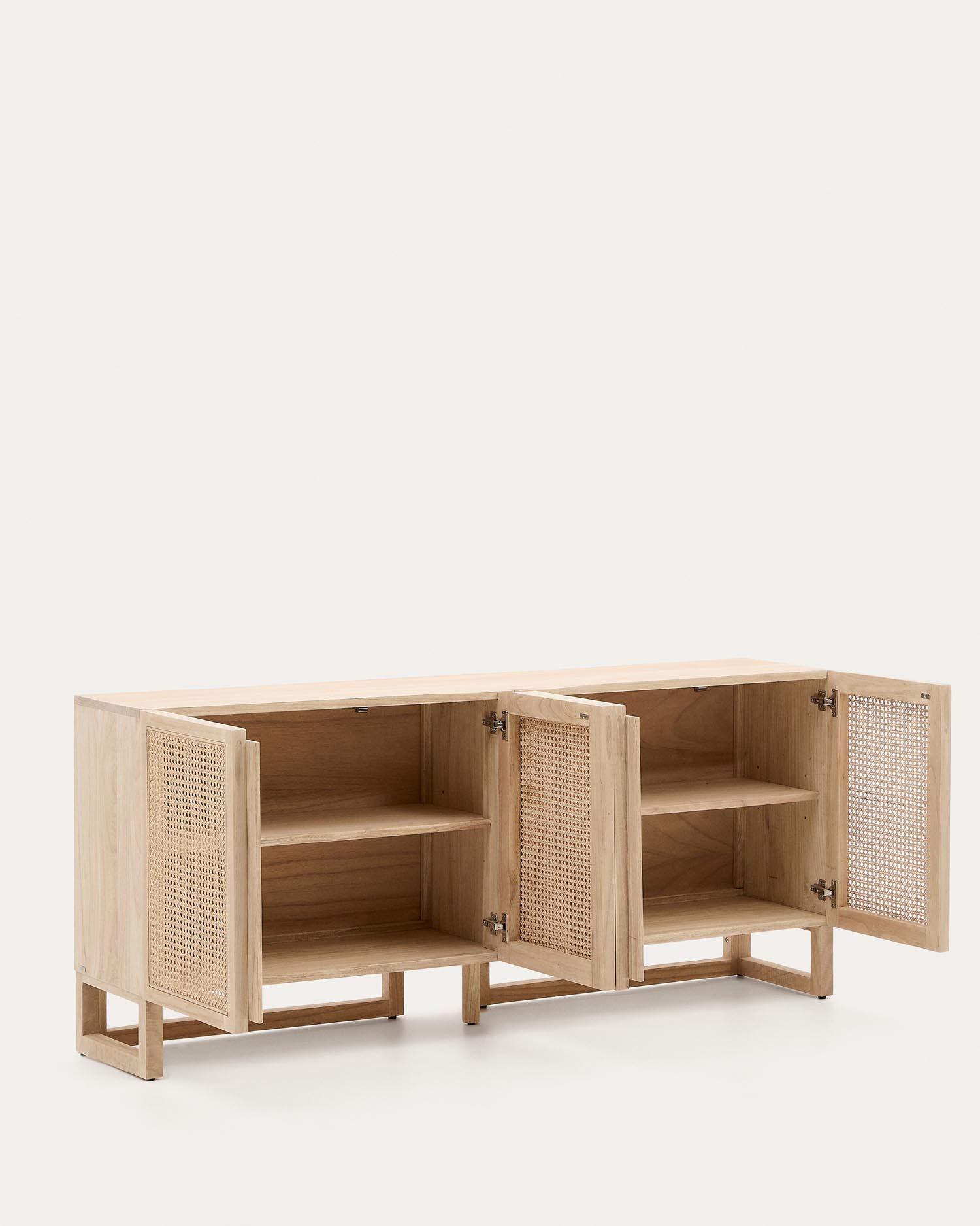 Rexit Sideboard 4 Türen aus Mindimassivholz und -furnier mit Rattan 180 x 78 cm in Braun präsentiert im Onlineshop von KAQTU Design AG. Sideboard ist von Kave Home