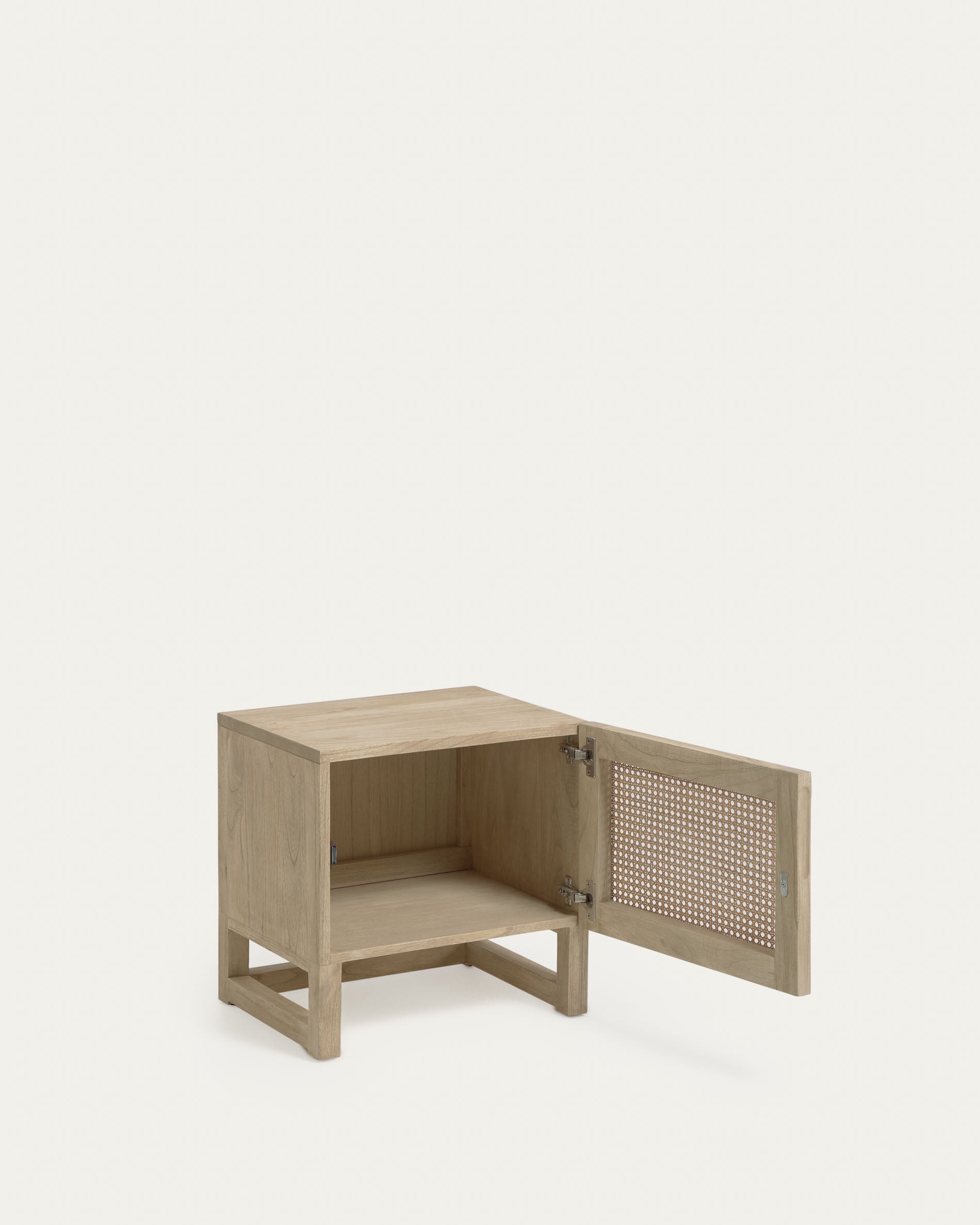 Rexit Nachttisch aus massivem Holz und Mindi Furnier mit Rattan 50 x 48 cm in Braun präsentiert im Onlineshop von KAQTU Design AG. Esstisch ist von Kave Home