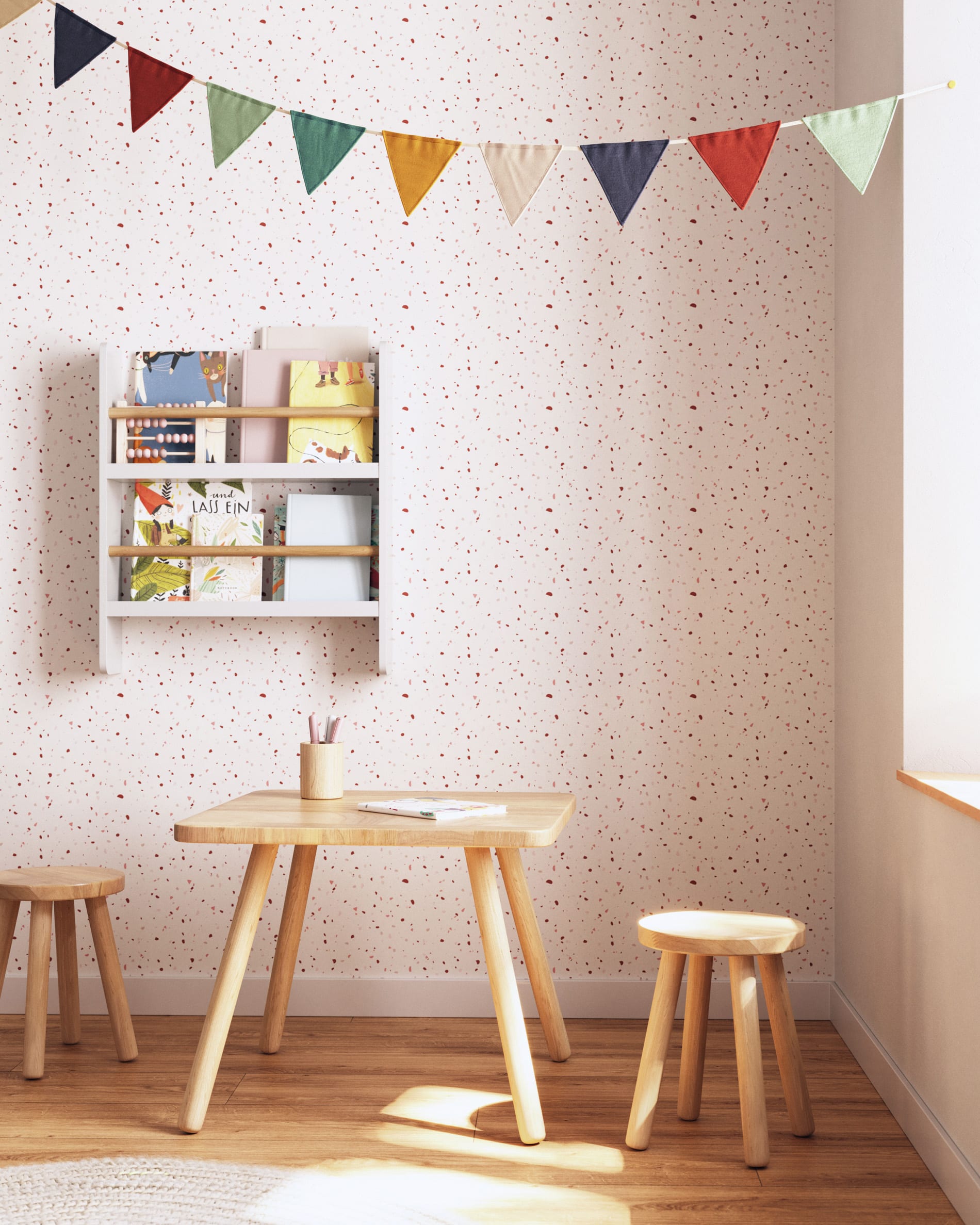 Dilcia quadratischer Kindertisch aus massivem Kautschukholz 55 x 55 cm in Braun präsentiert im Onlineshop von KAQTU Design AG. Esstisch ist von Kave Home