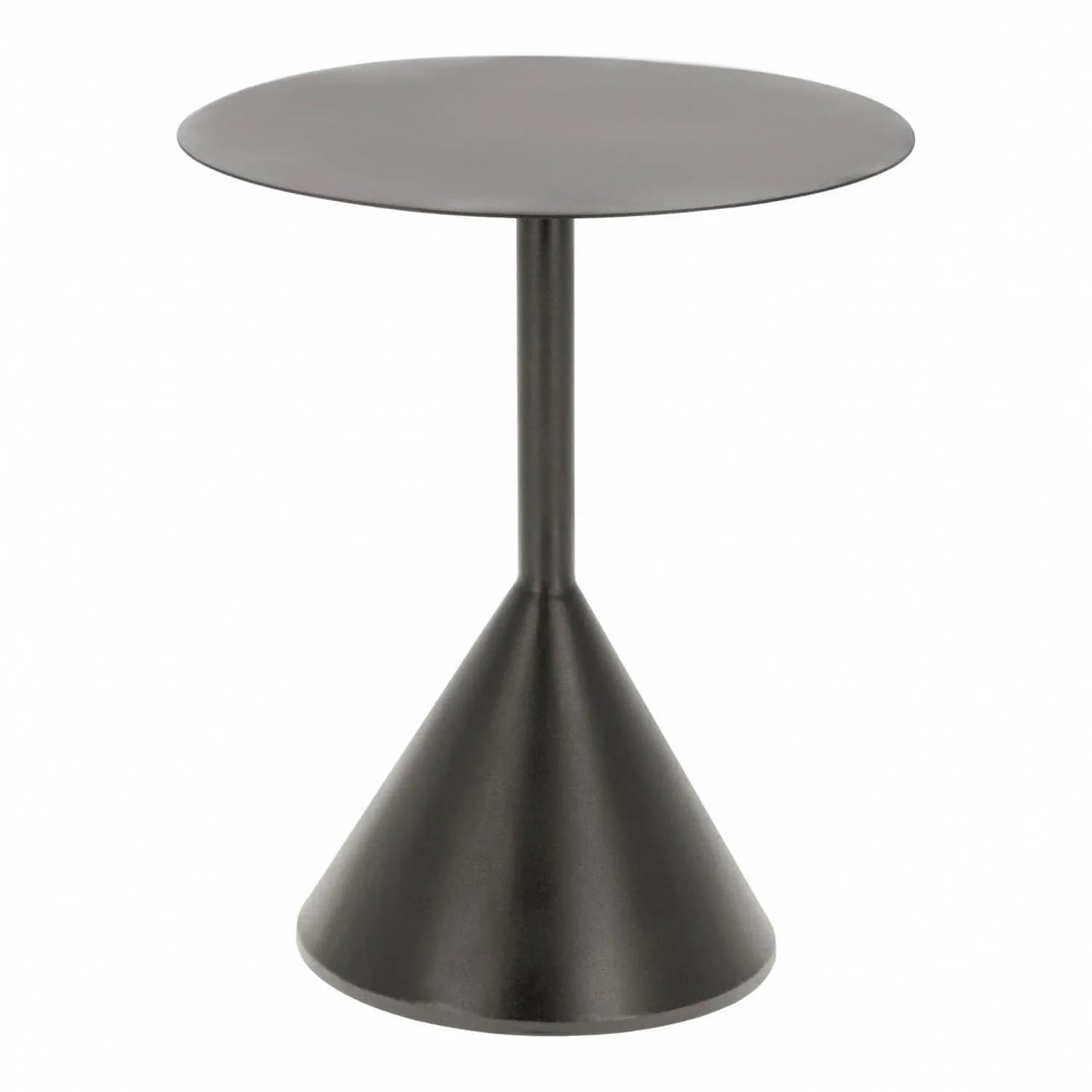 Eleganter, schwarzer Yinan Beistelltisch Ø 48 cm von Kave Home: Minimalistisches Design, vielseitig, stabil, ideal für moderne Räume.