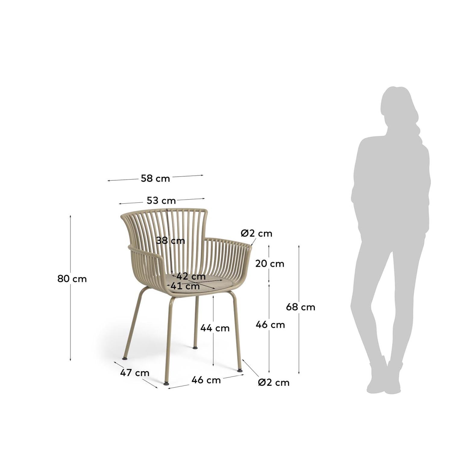 Outdoor Stuhl Surpika beige in Beige präsentiert im Onlineshop von KAQTU Design AG. Gartenstuhl mit Armlehnen ist von Kave Home