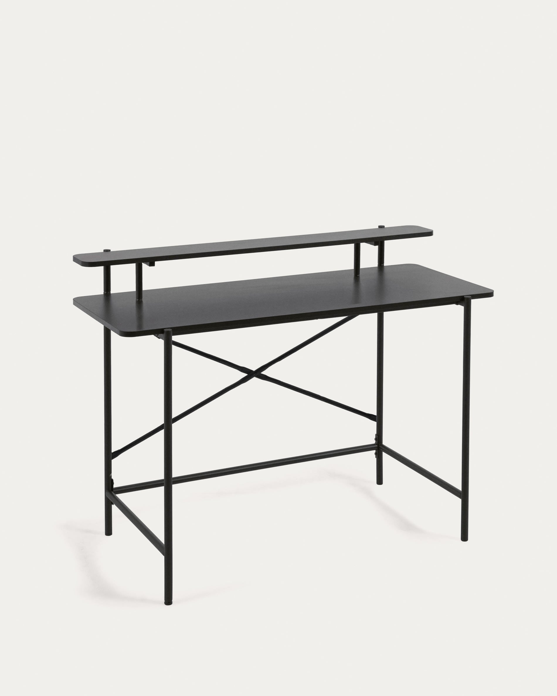 Galatia Tisch schwarzes Melamin und schwarz lackierte Metallbeine 120 x 60 cm in Schwarz präsentiert im Onlineshop von KAQTU Design AG. Esstisch ist von Kave Home