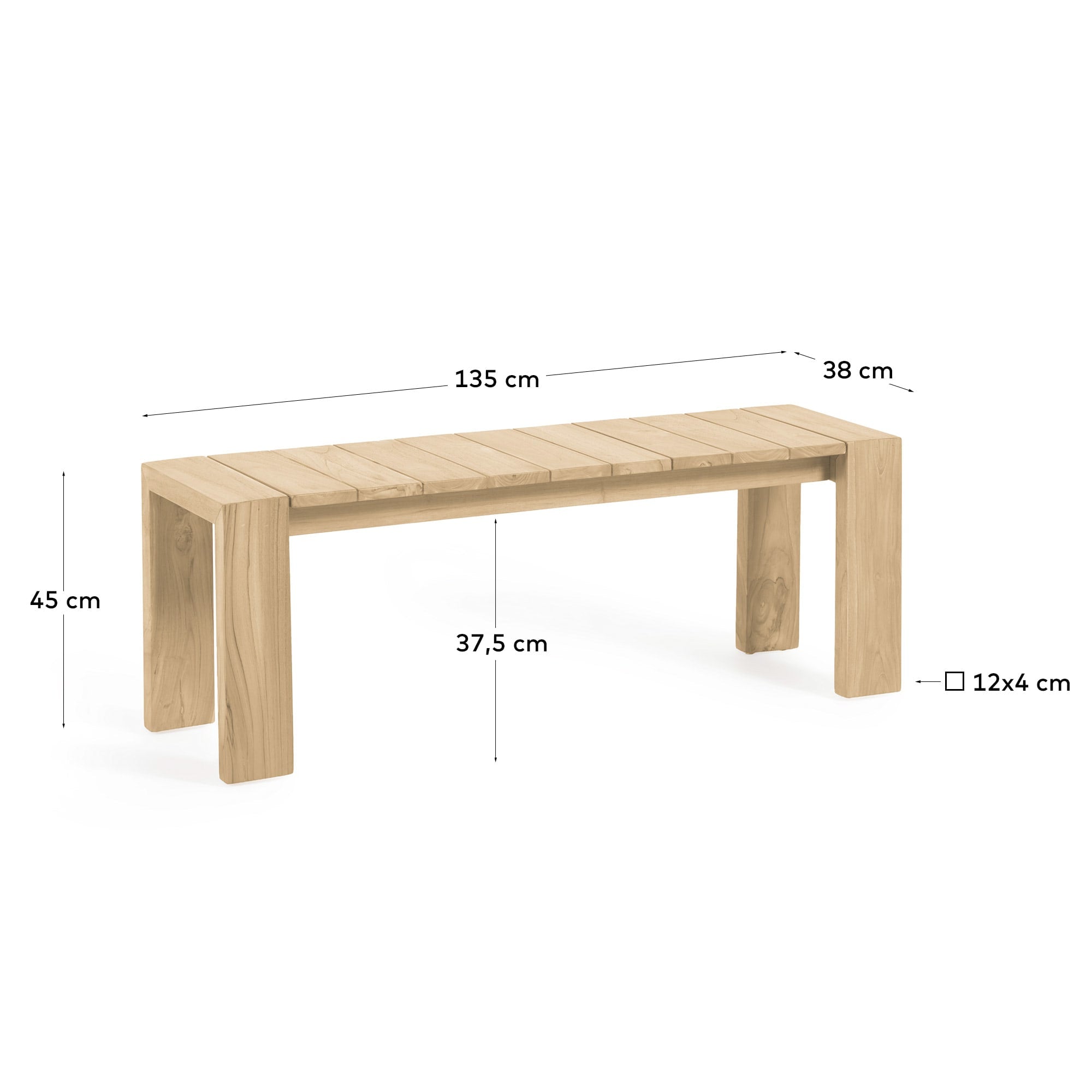 Gartenbank Victoire aus massivem Teakholz 135 cm in Braun präsentiert im Onlineshop von KAQTU Design AG. Gartenbank ist von Kave Home