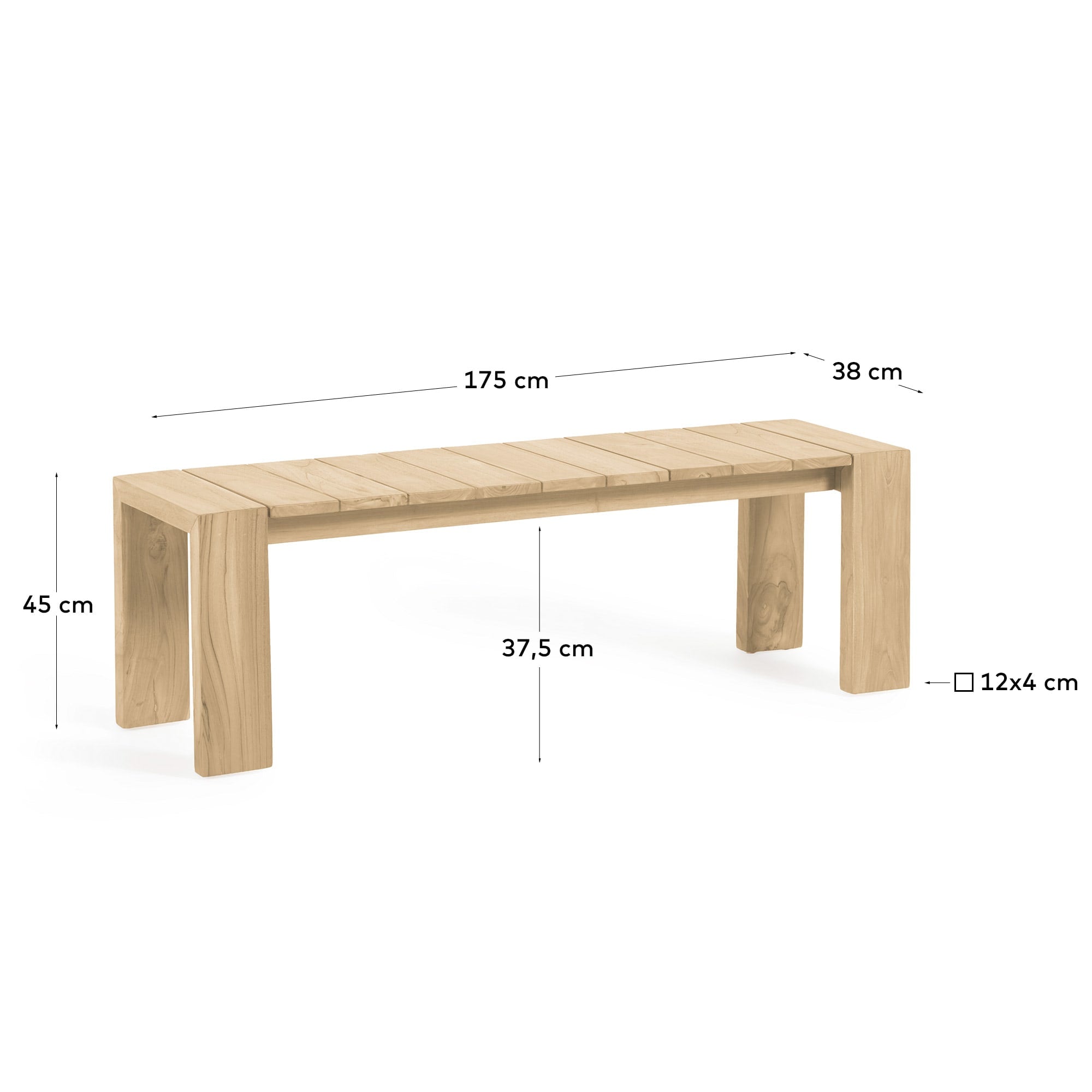 Gartenbank Victoire aus massivem Teakholz 175 cm in Braun präsentiert im Onlineshop von KAQTU Design AG. Gartenbank ist von Kave Home