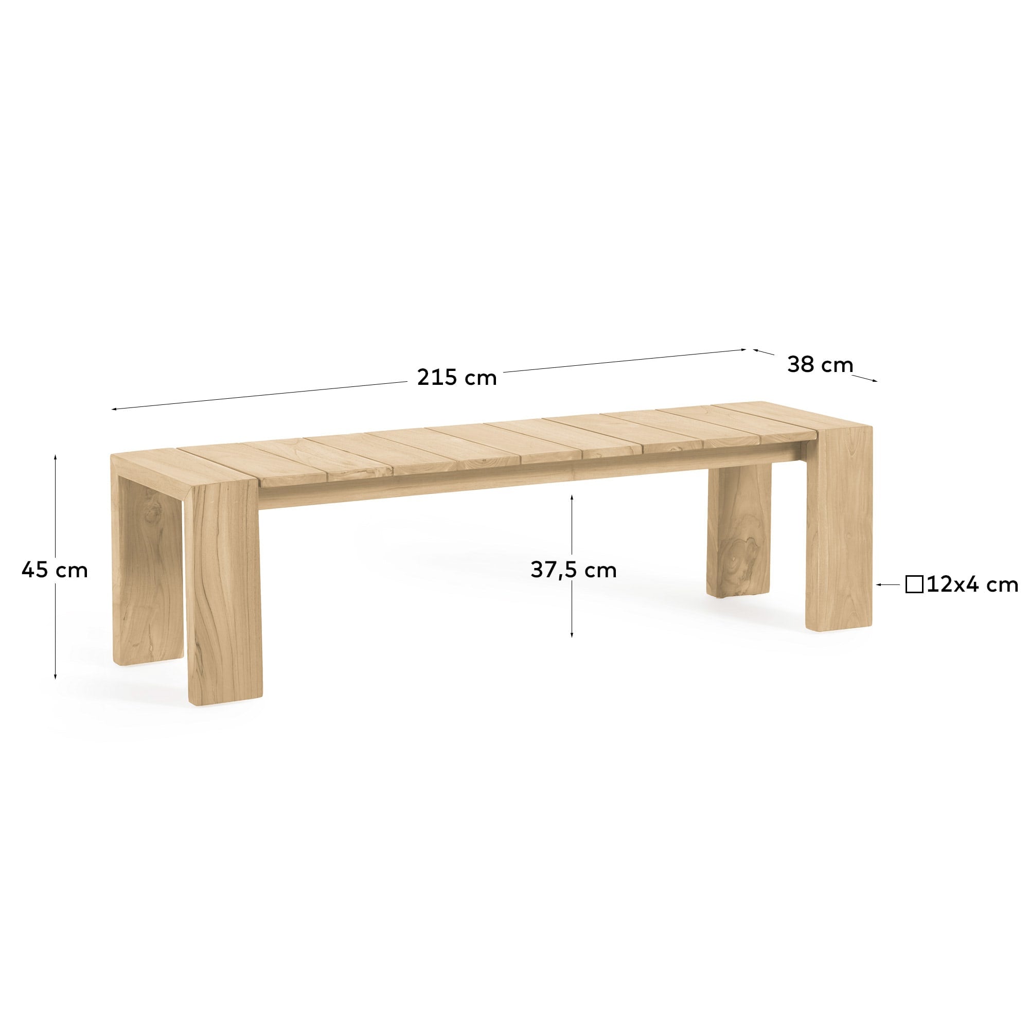 Gartenbank Victoire aus massivem Teakholz 215 cm in Braun präsentiert im Onlineshop von KAQTU Design AG. Gartenbank ist von Kave Home