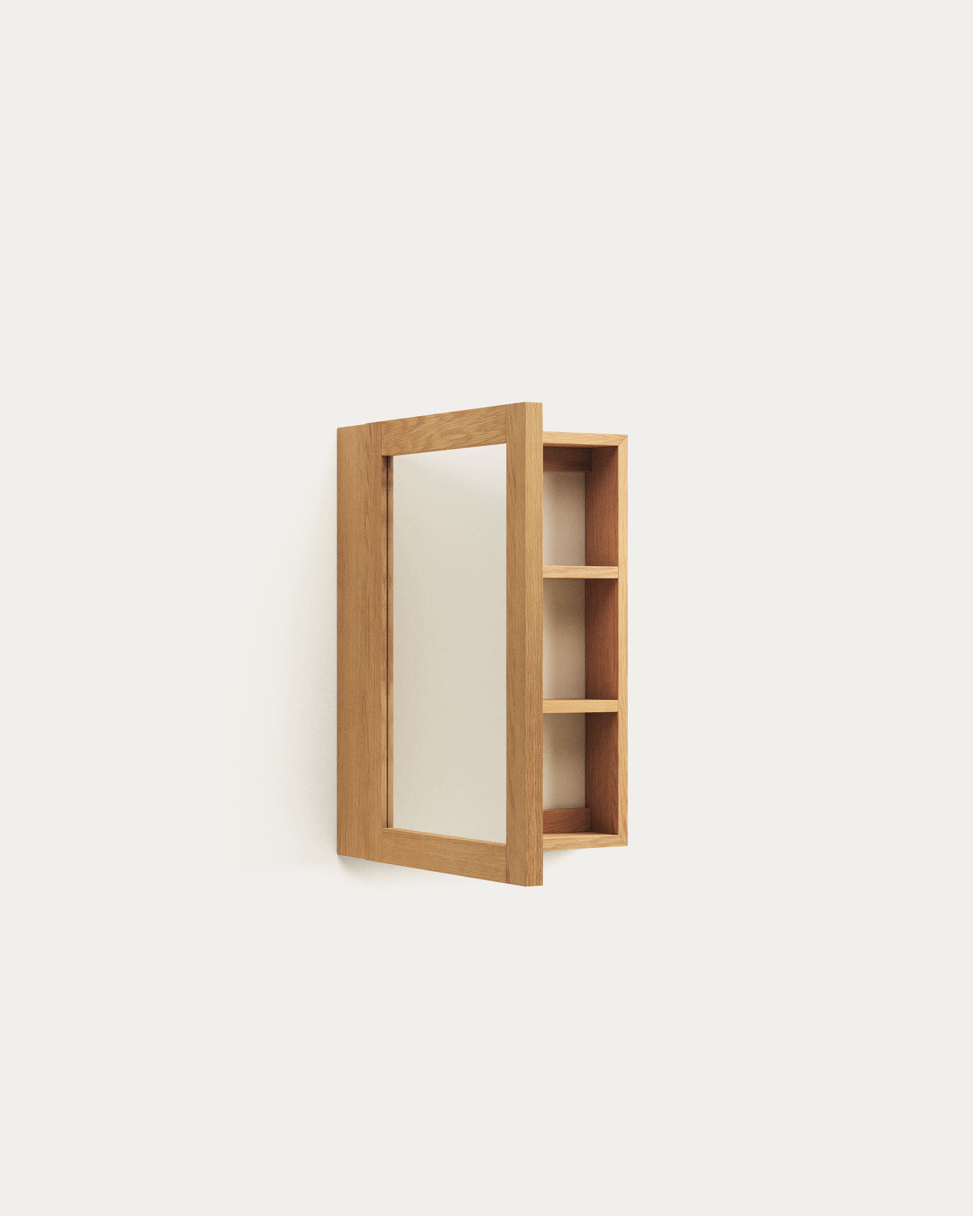 Plubia Badezimmerschrank mit Spiegel aus massivem Teakholz 50 x 70 cm in Braun präsentiert im Onlineshop von KAQTU Design AG. Spiegel ist von Kave Home