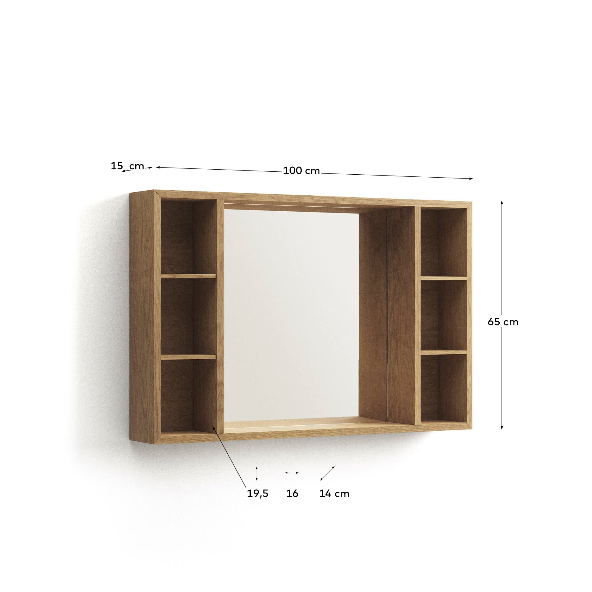 Badezimmerspiegelschrank Parana aus massivem Teakholz 100 x 65 cm in Braun präsentiert im Onlineshop von KAQTU Design AG. Spiegel ist von Kave Home